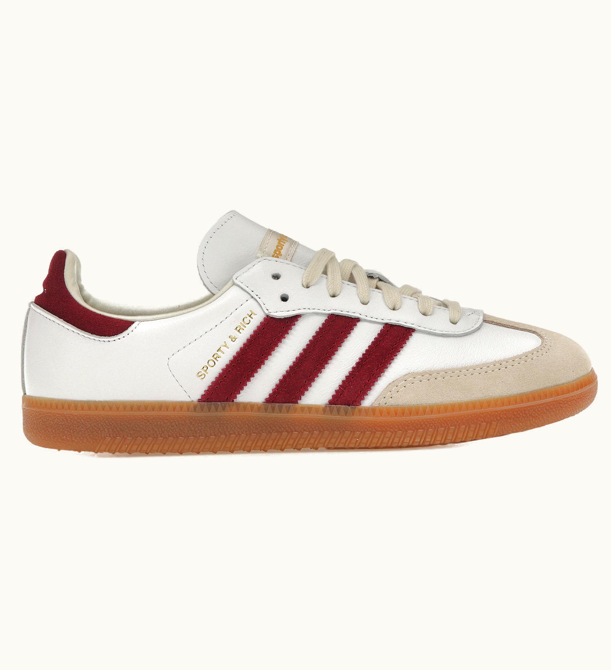 Adidas Samba Sporty Rich White Collegiate Burgundy