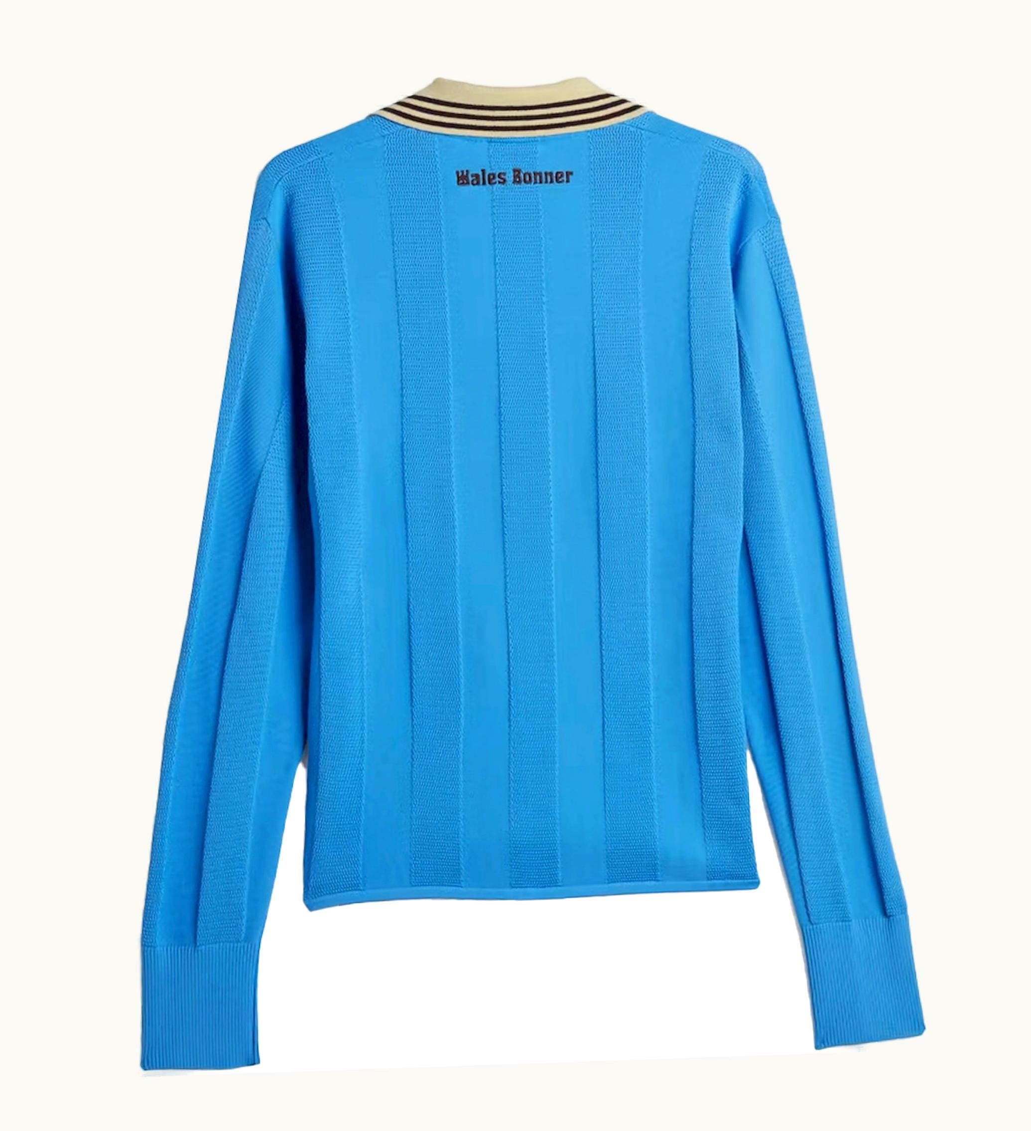 Adidas Adidas X Wales Bonner Knit Long Sleeve Football Tee Lucky Blue