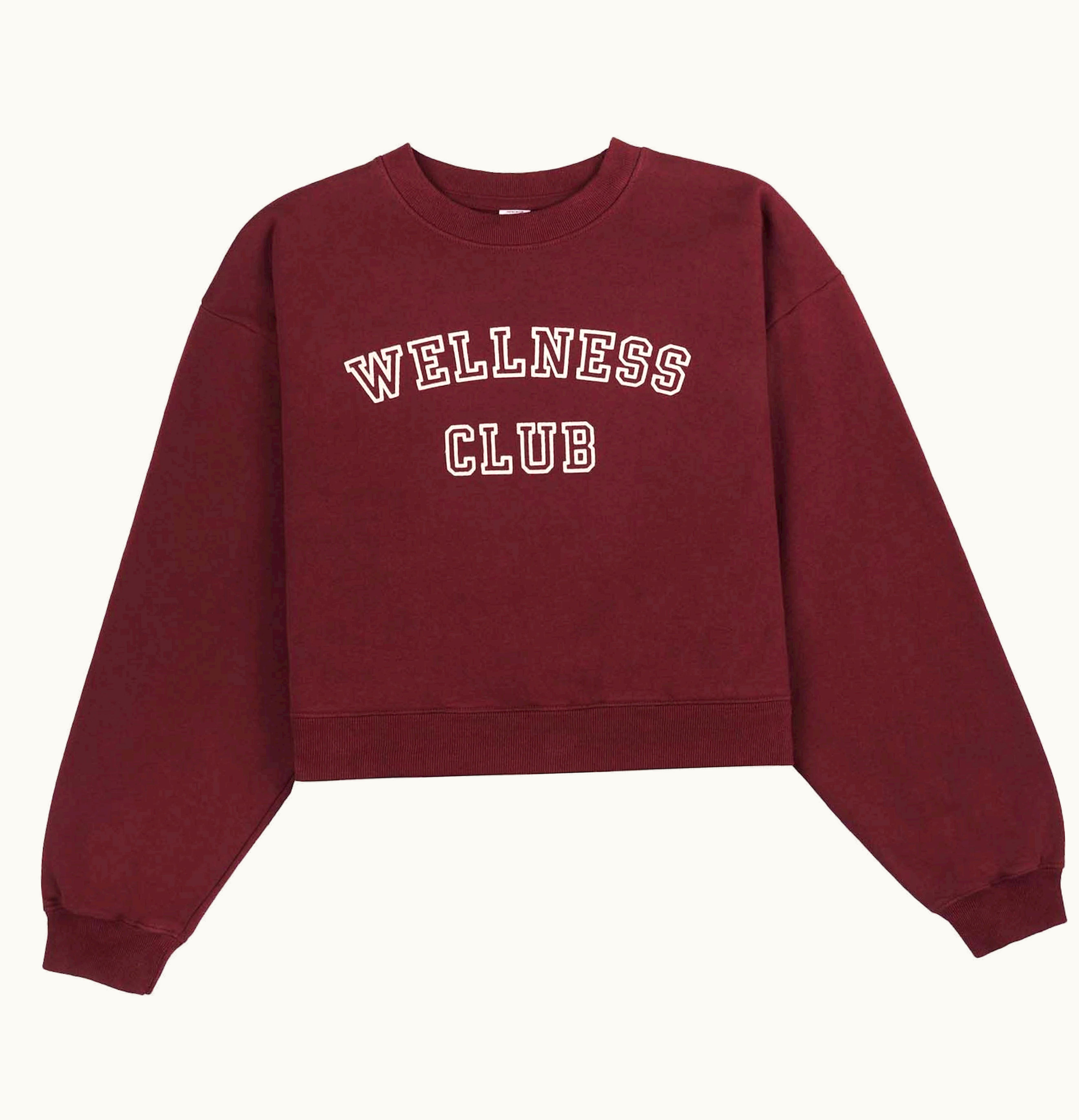 Sporty & Rich Sporty Rich X Adidas Originals Wellness Club Cropped Crewneck Merlot Cream