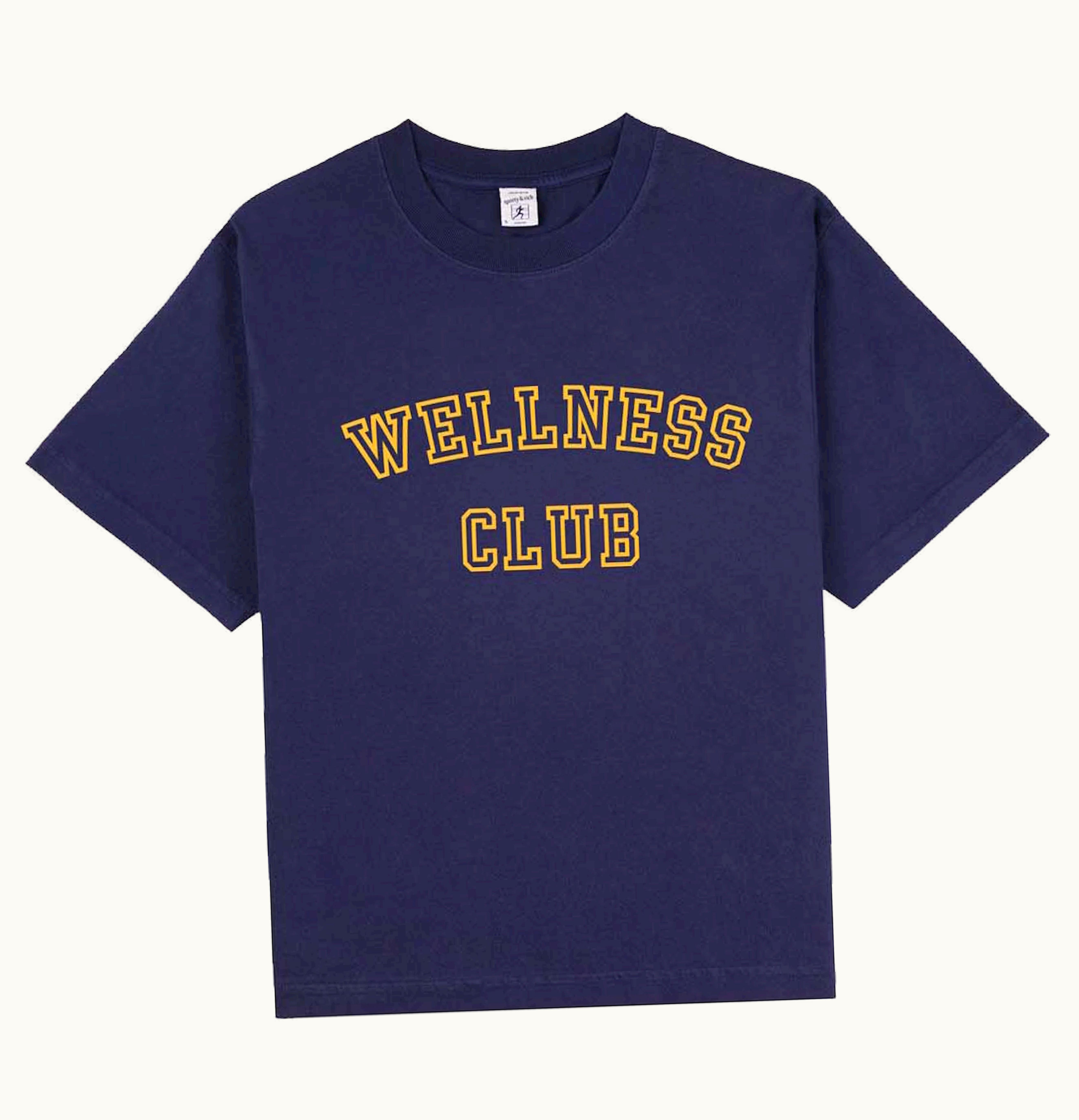 Sporty & Rich Sporty Rich X Adidas Originals Wellness Club Cropped Tee Navy Gold