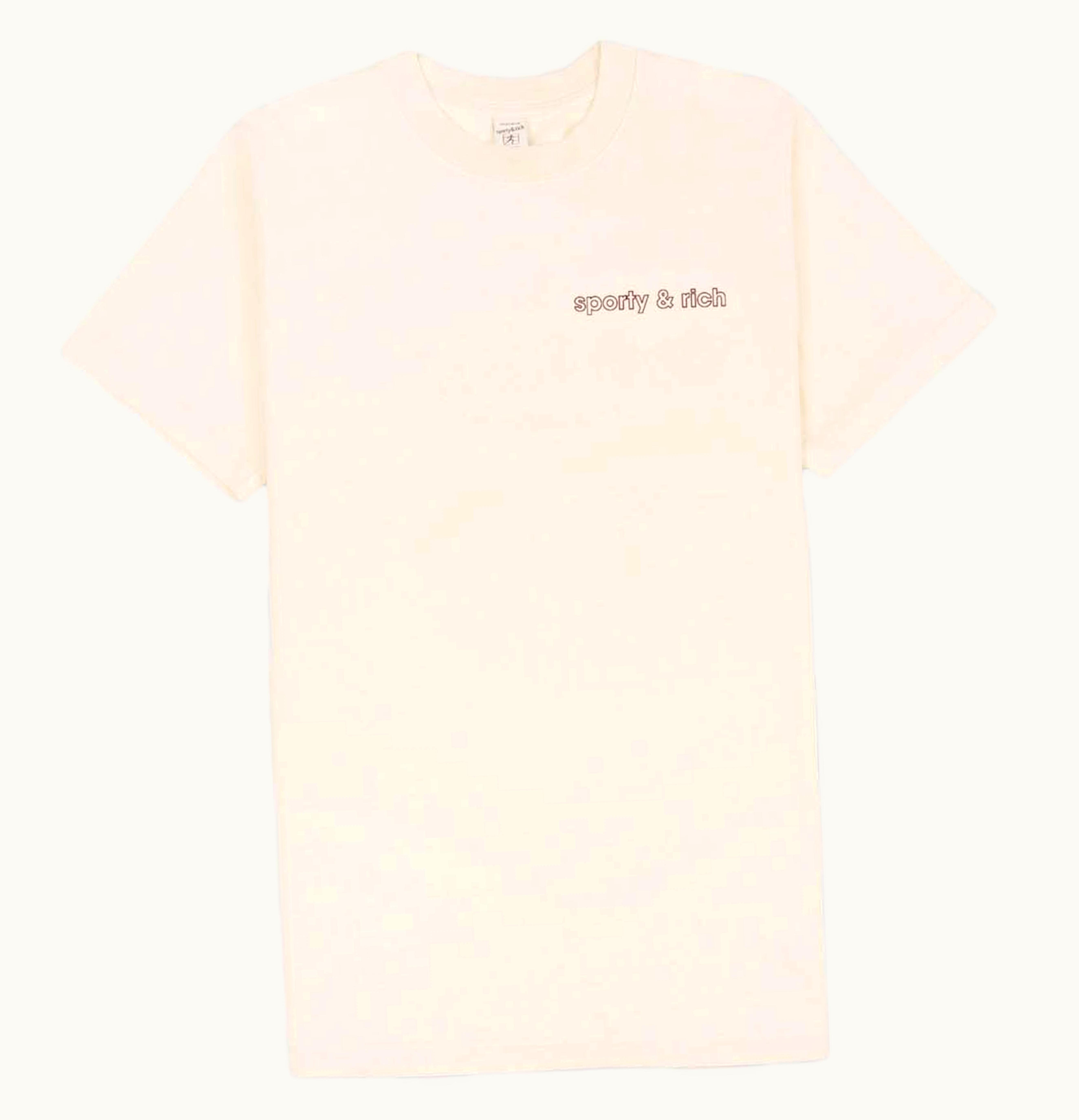 Sporty & Rich Sporty Rich X Adidas Originals Stay Active T Shirt Cream Merlot