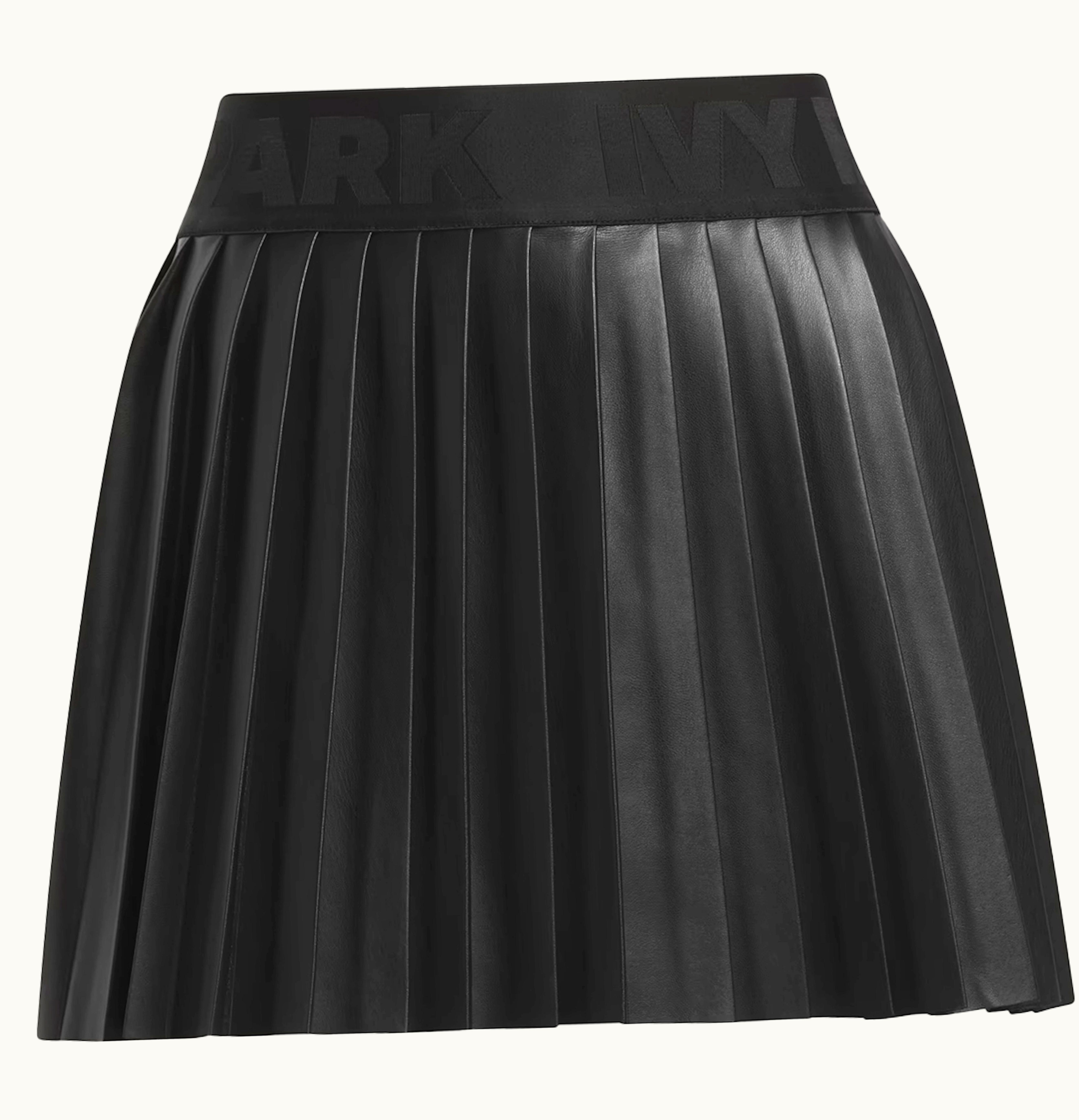 Adidas Adidas Ivy Park Leather Pleated Mini Skirt Black