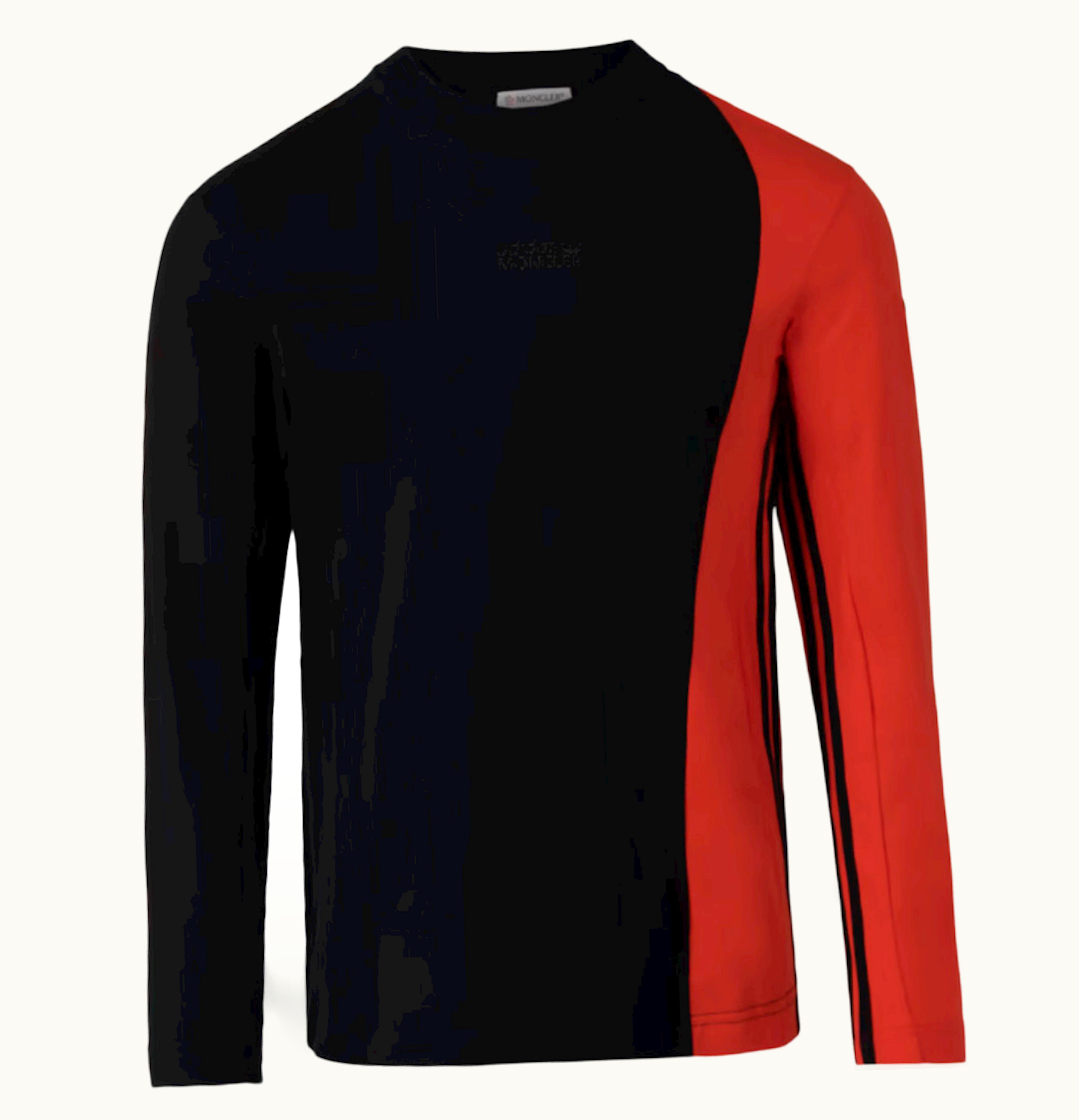Moncler Moncler X Adidas Originals Jersey Long Sleeve T Shirt Black Solar Red