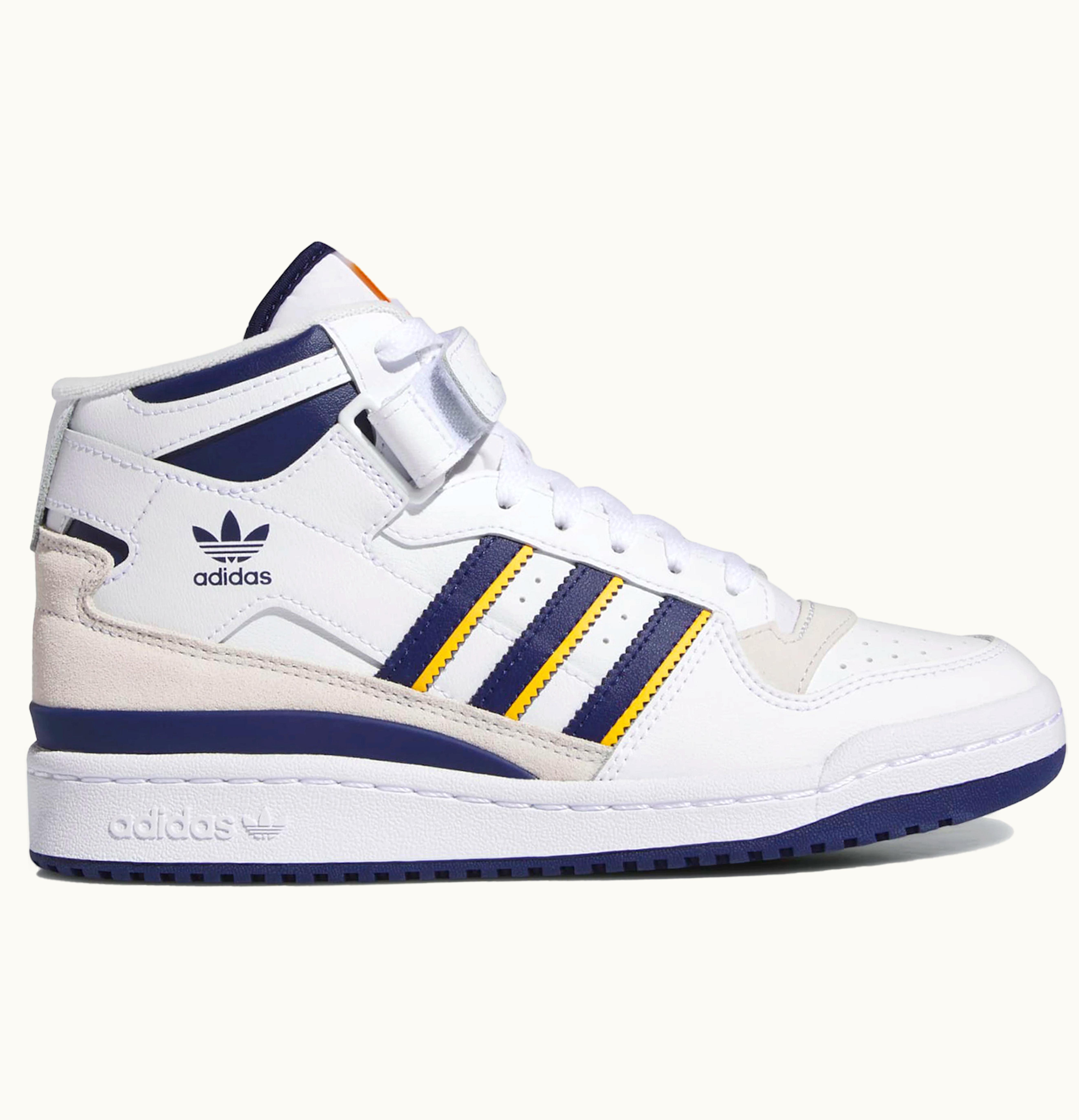 Adidas Adidas Forum Mid White Dark Blue Crew Yellow Womens