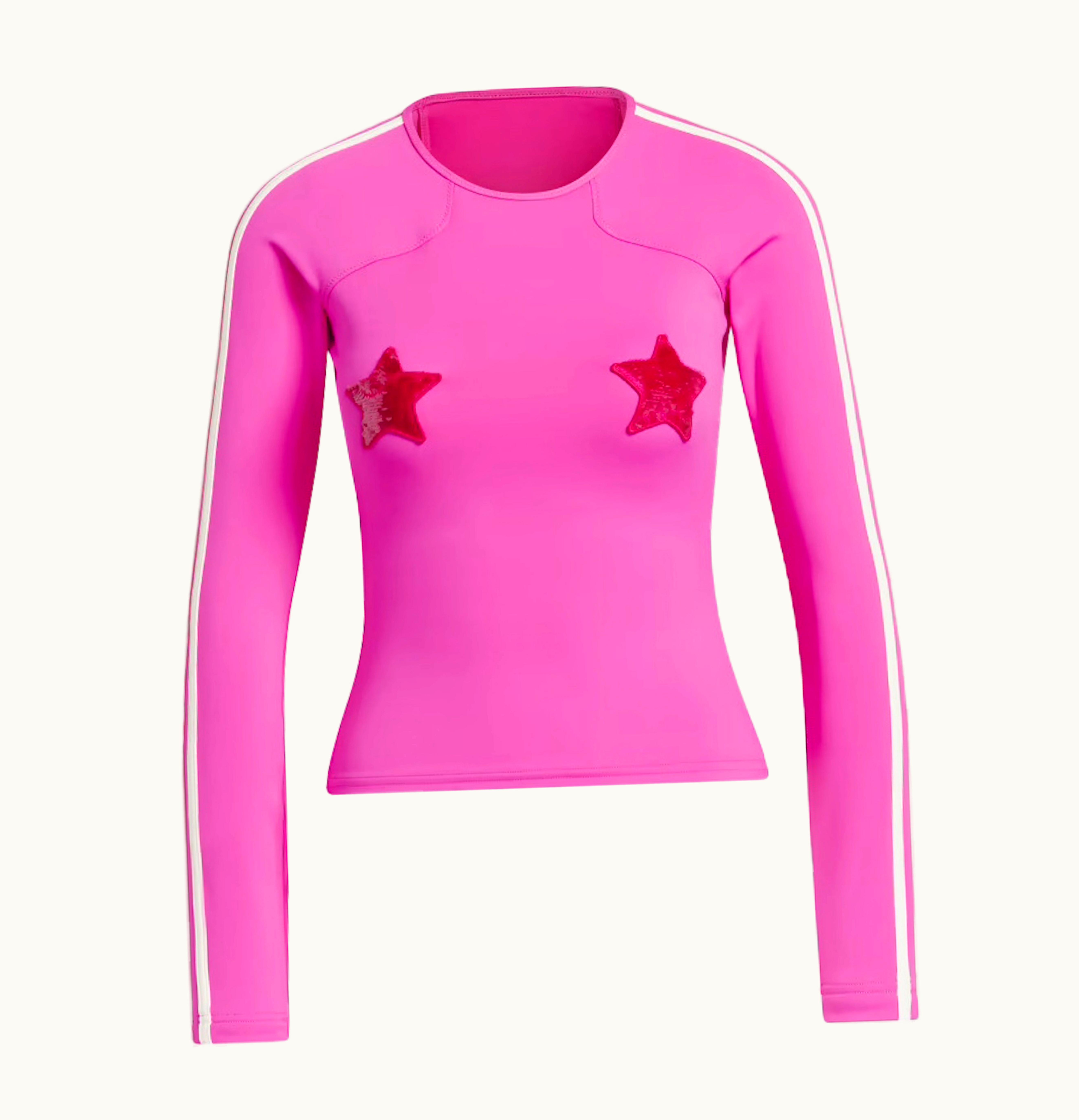 Adidas Adidas Ivy Park Sequin Star Rash Guard Shock Pink