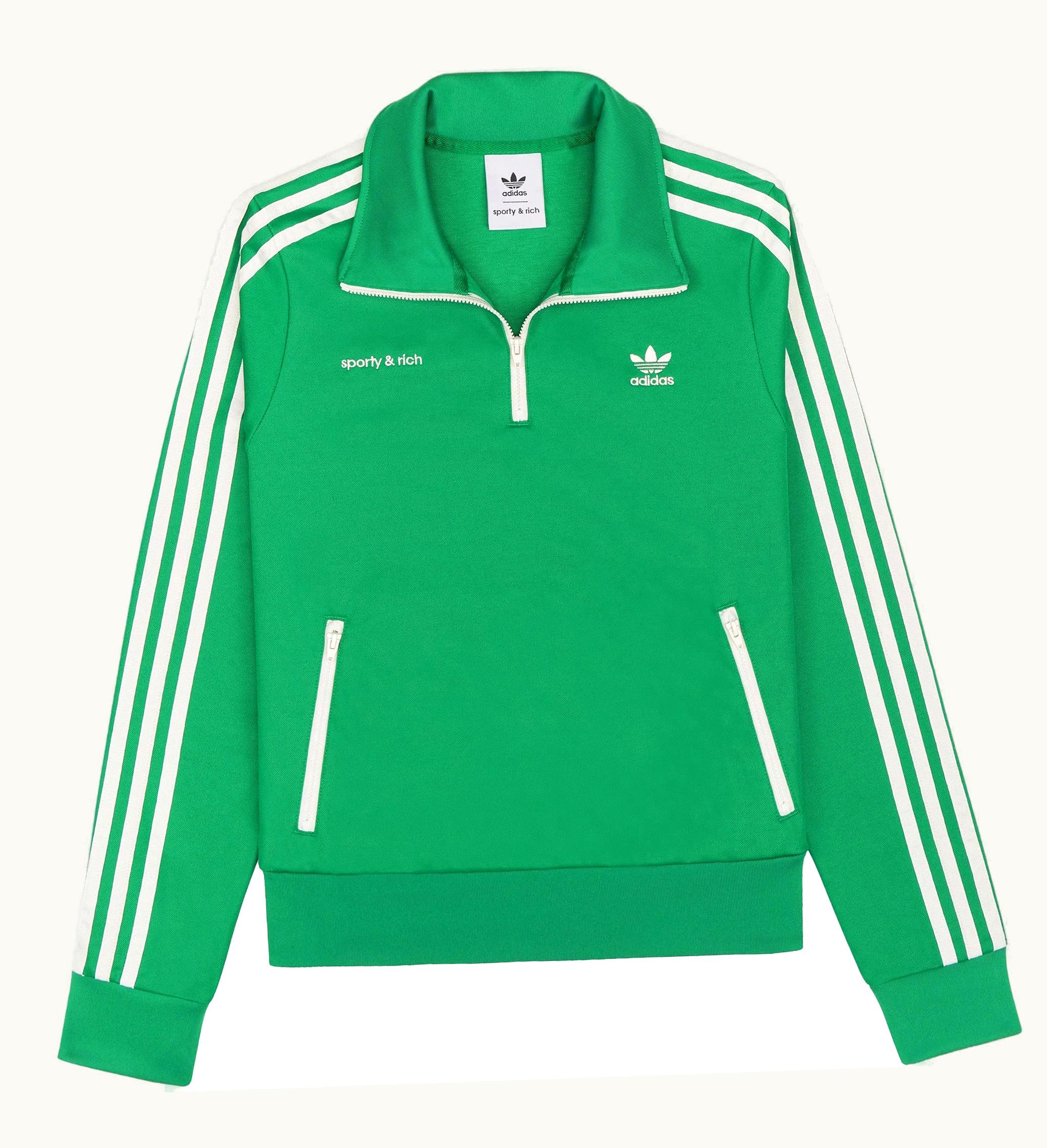 Adidas Adidas Originals X Quarter Zip Track Jacket Jolly Green Cream