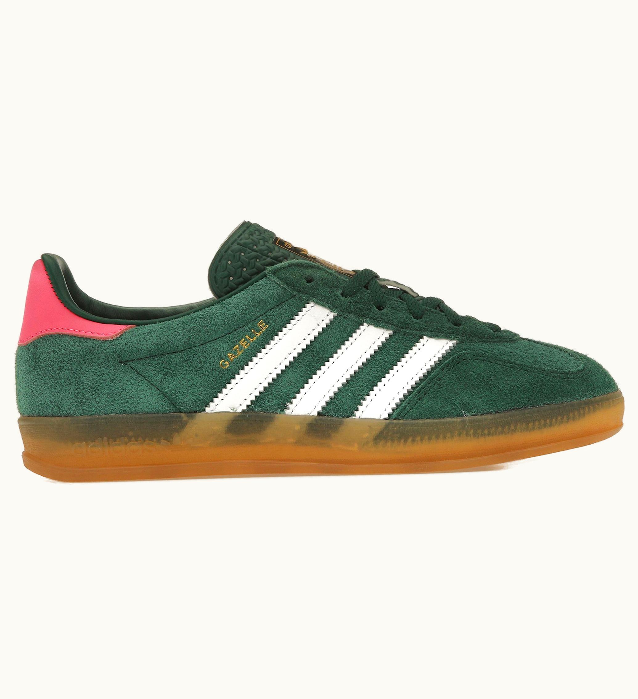 Adidas Adidas Gazelle Indoor Collegiate Green Lucid Pink Womens