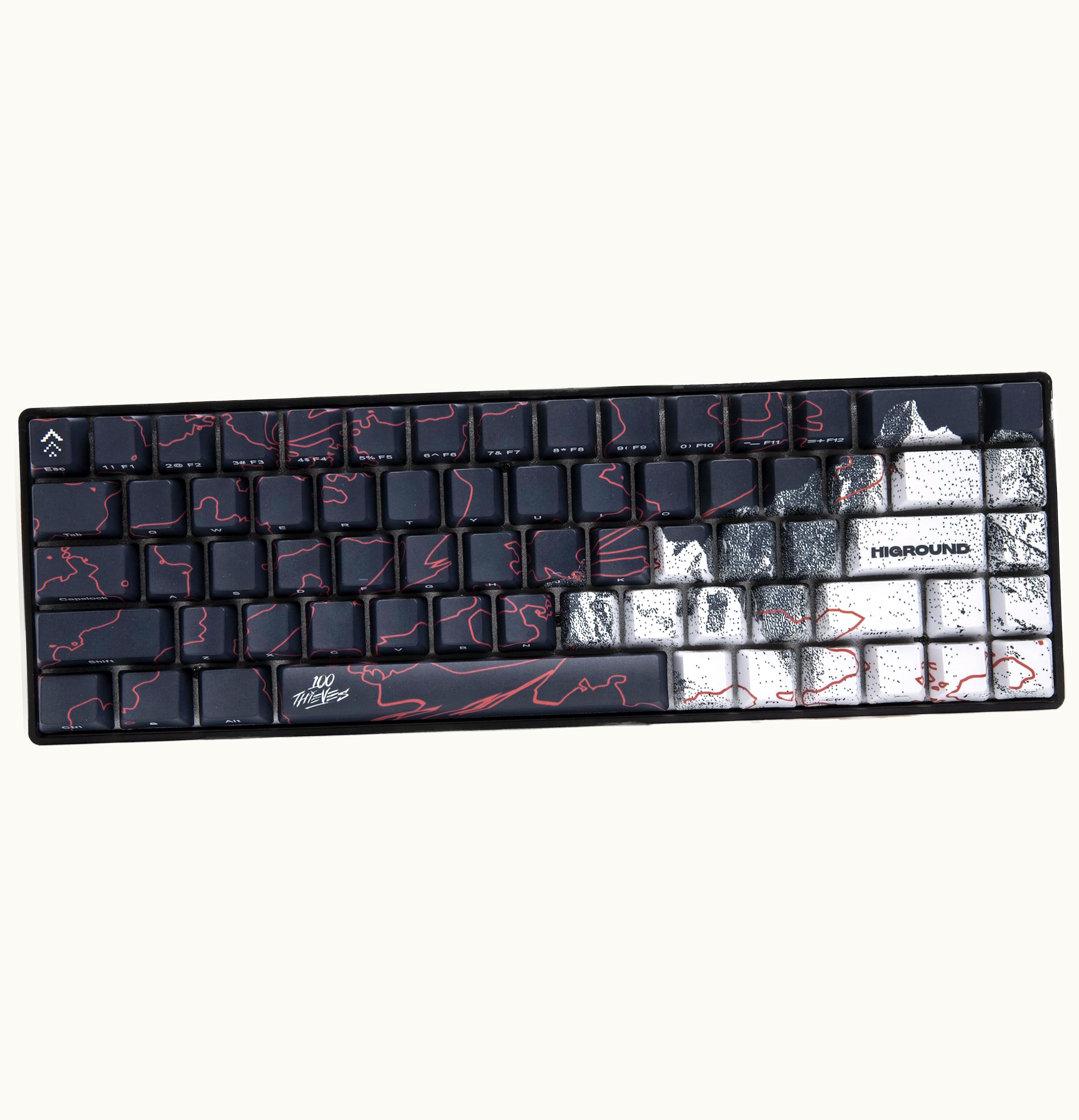 100 Thieves x Higround Geostone Keyboard Black Red White