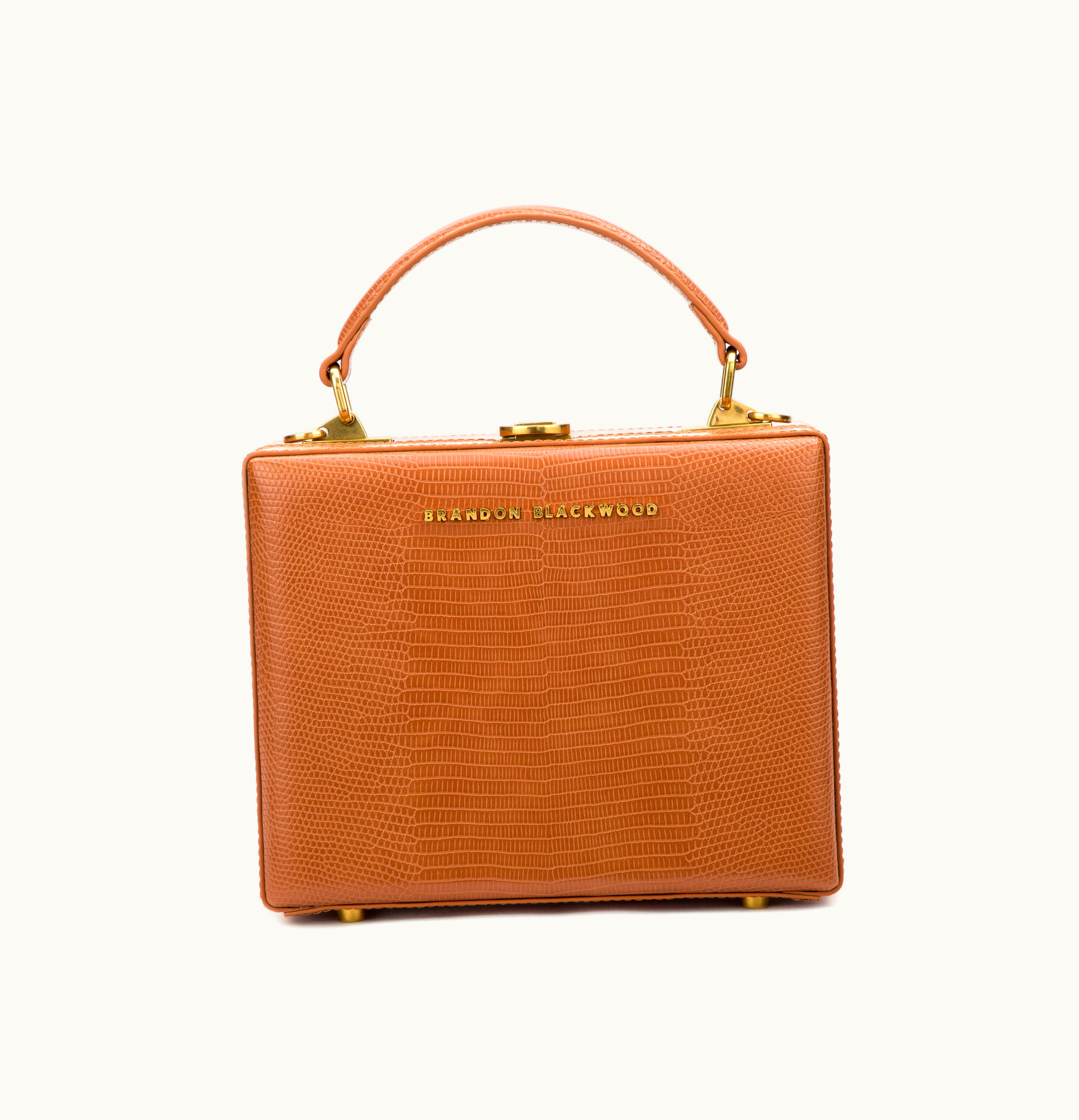 Brandon Blackwood Brandon Blackwood Kendrick Trunk Embossed Tan Lizard