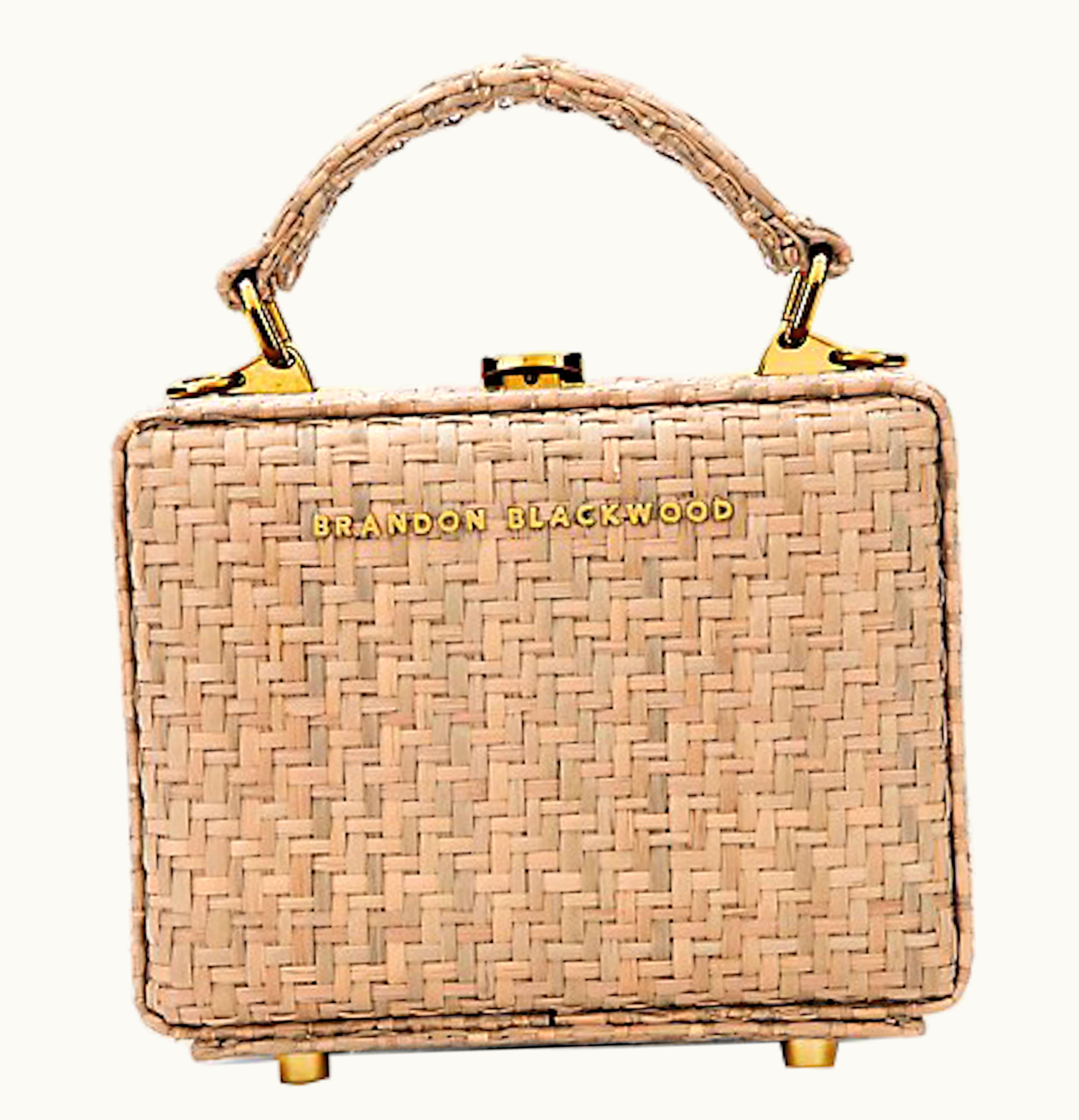 Brandon Blackwood Brandon Blackwood Mini Kendrick Wicker Box Bag Natural