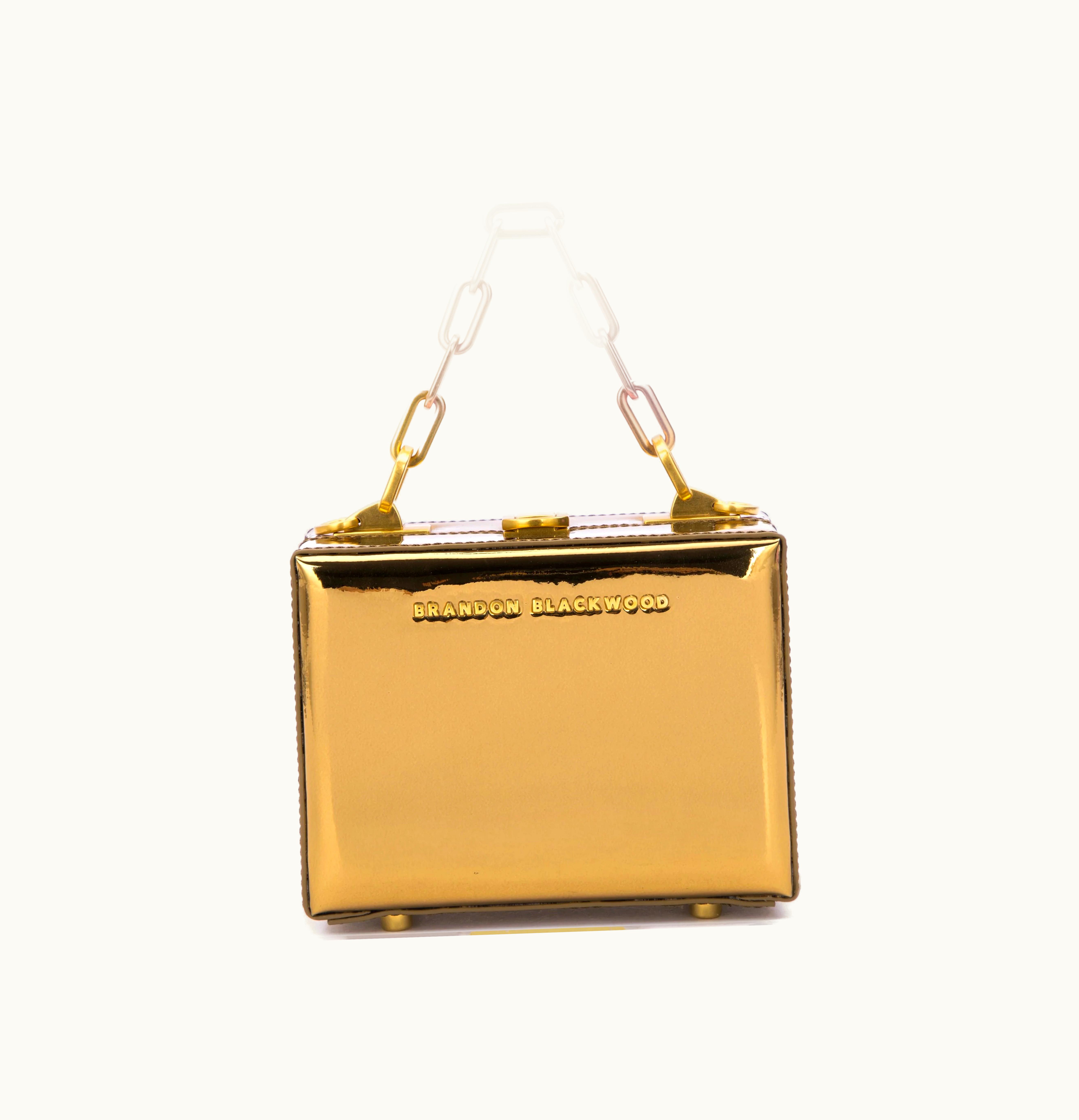 Brandon Blackwood Brandon Blackwood Mini Kendrick Trunk Gold Metallic Mirror
