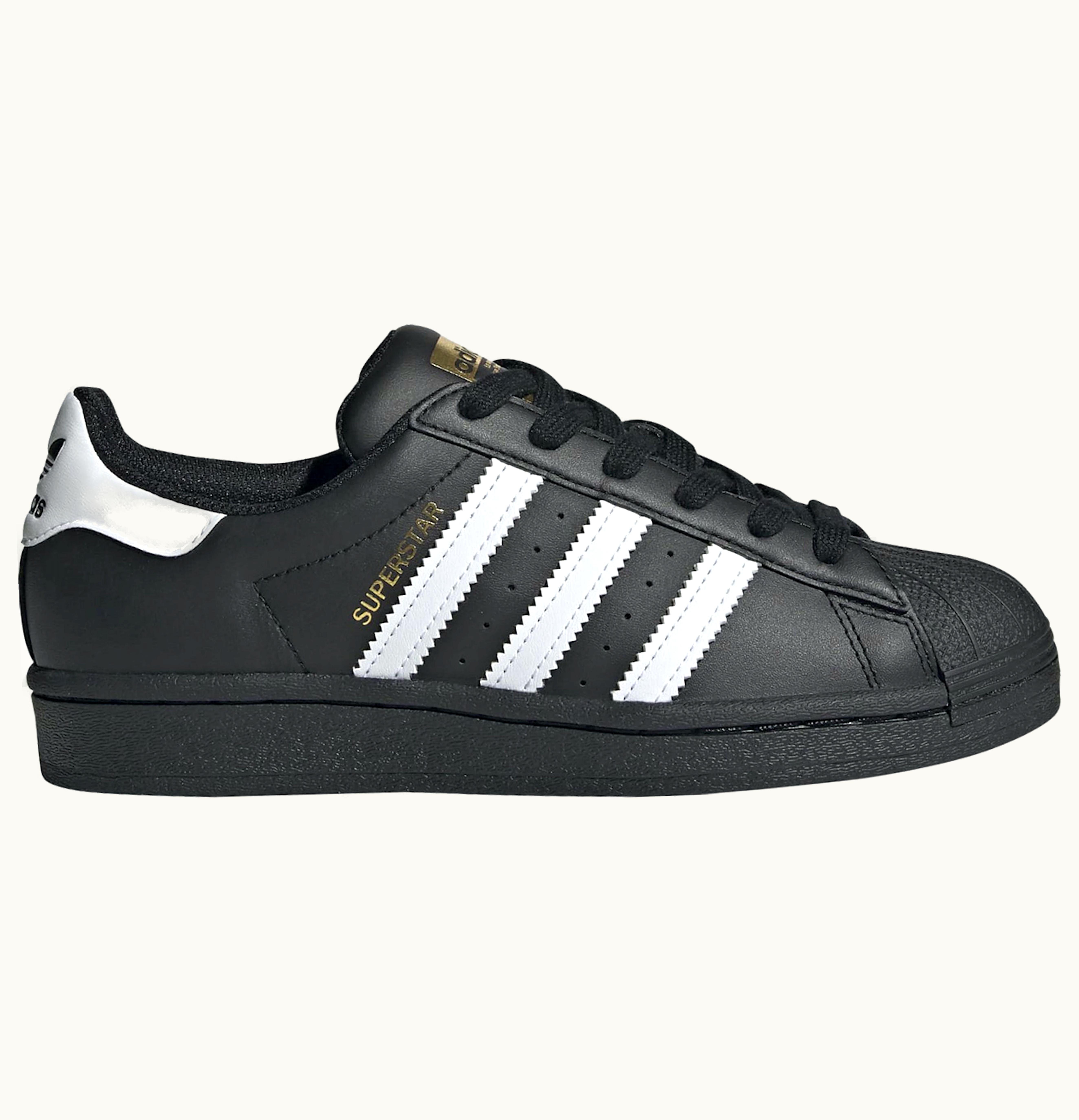 Adidas Superstar Core Black Cloud White Gold GS
