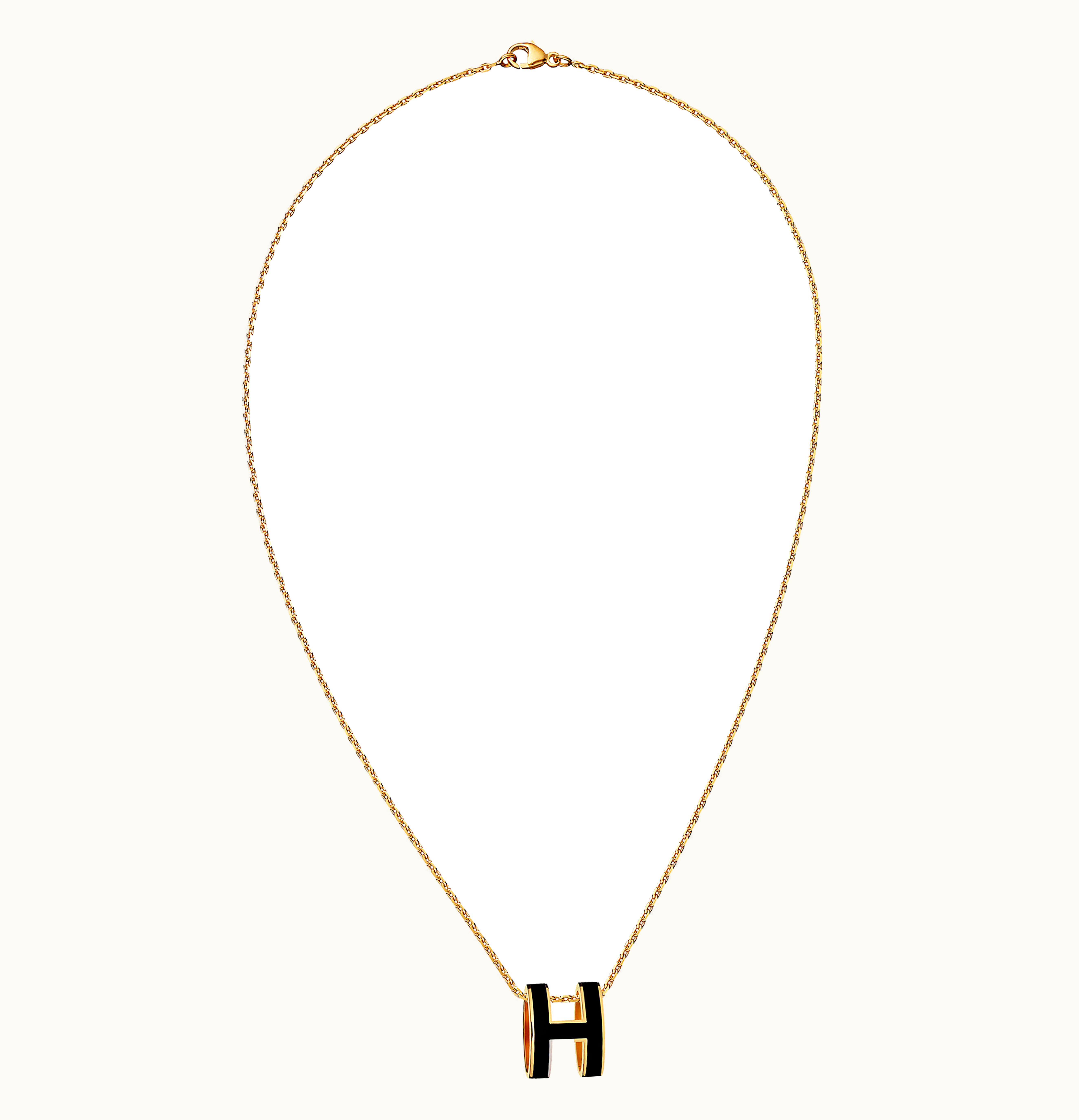 Hermès Hermes Pendant Pop H Gold Plated Black