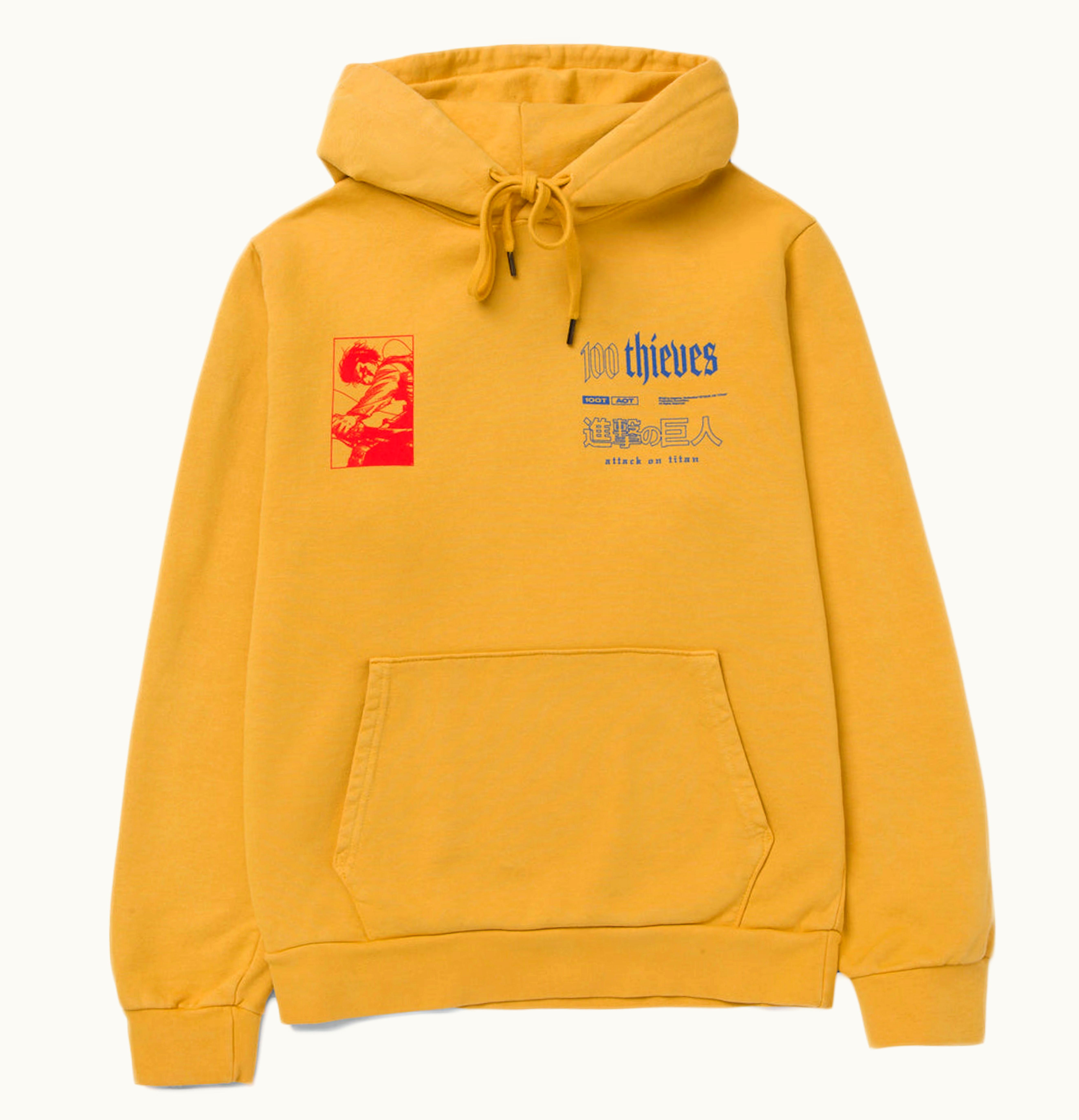 100 Thieves 100 Thieves x Attack on Titan Scout Hoodie Gold