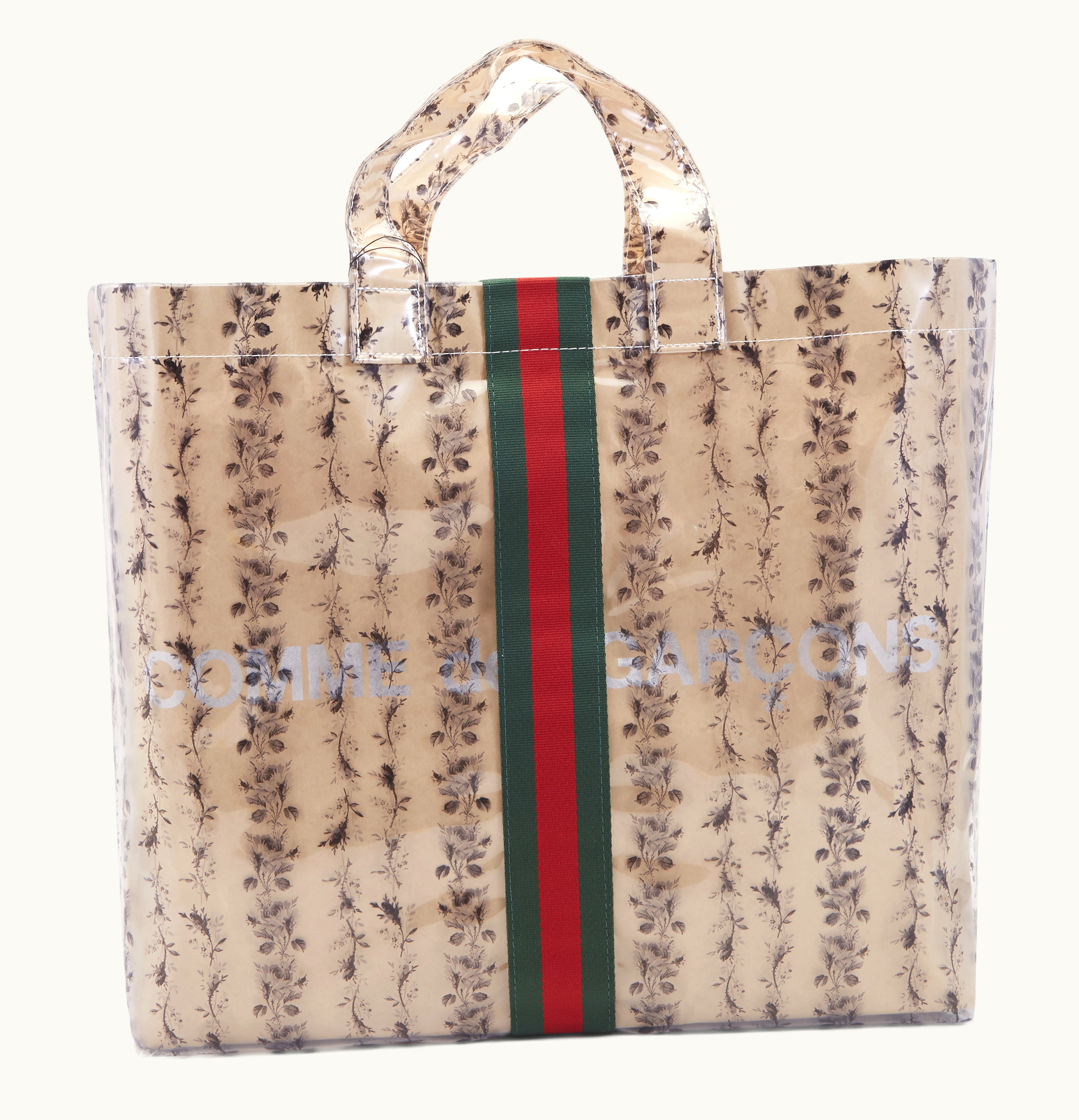 Gucci Gucci x Comme des Garcons Paper Tote Bag Floral Vinyl Clear