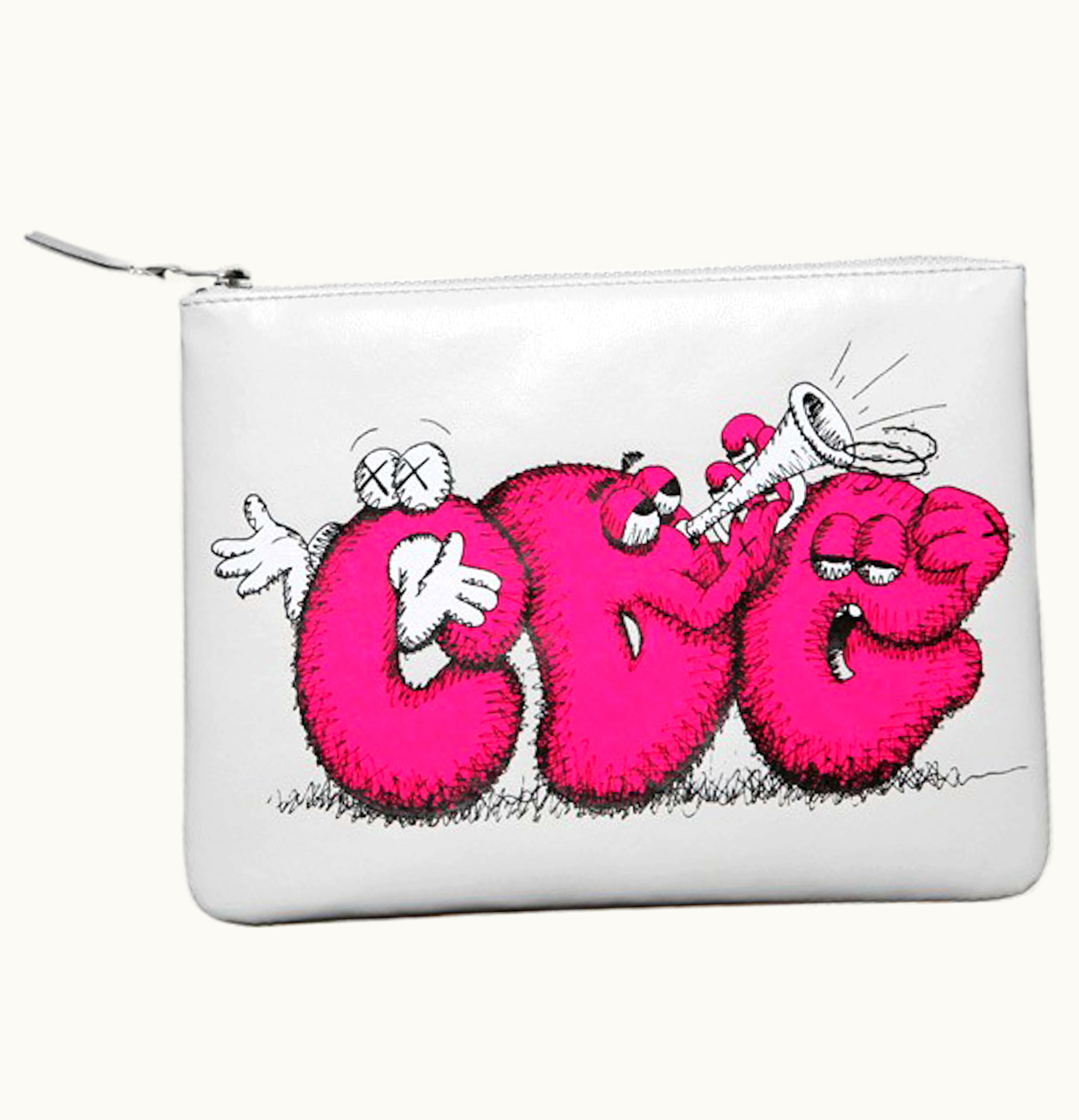 Comme Des Garçons Comme des Garcons x Kaws Zip Pouch Large White