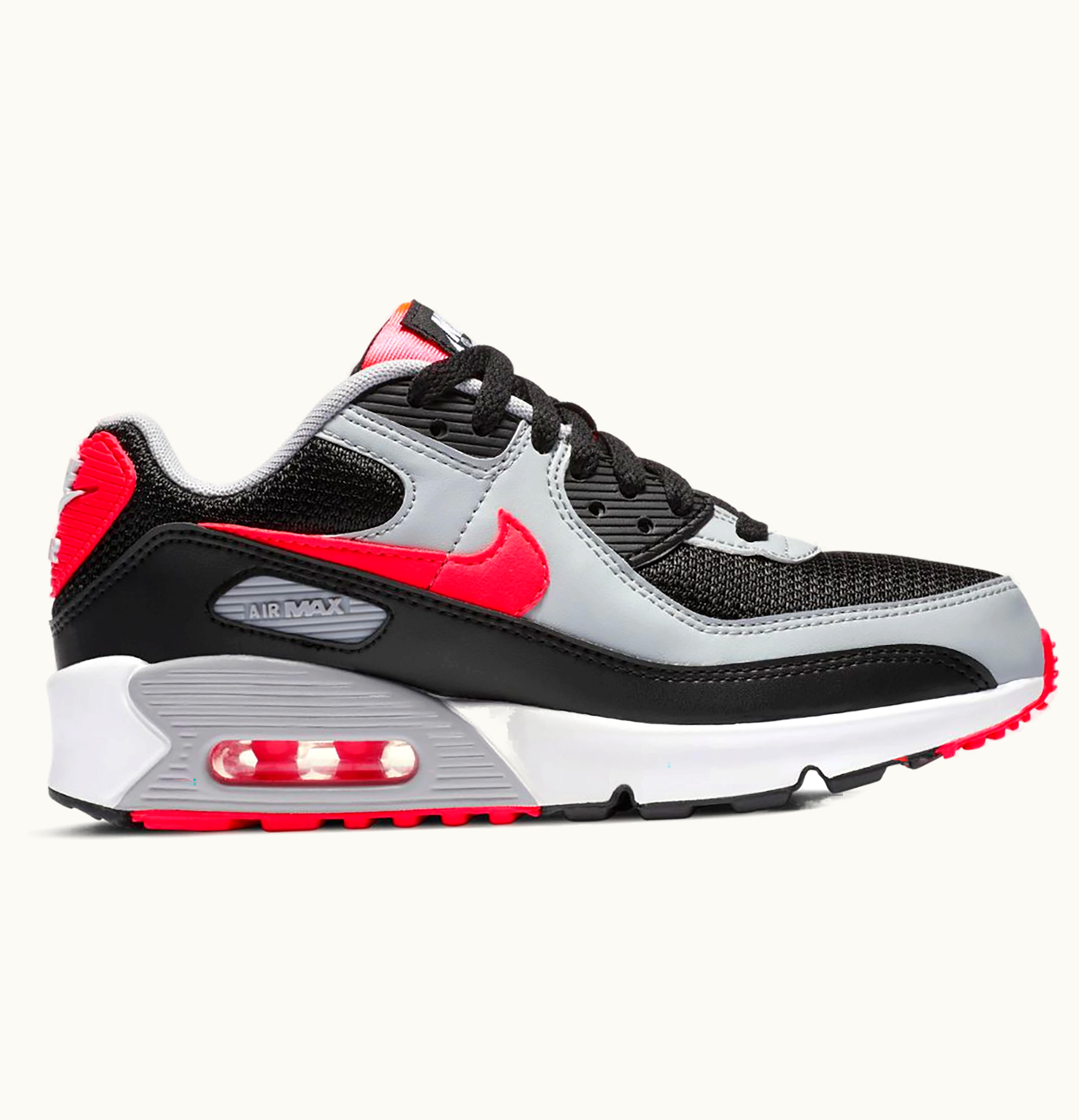 Nike Nike Air Max 90 Black Radiant Red Wolf Grey GS