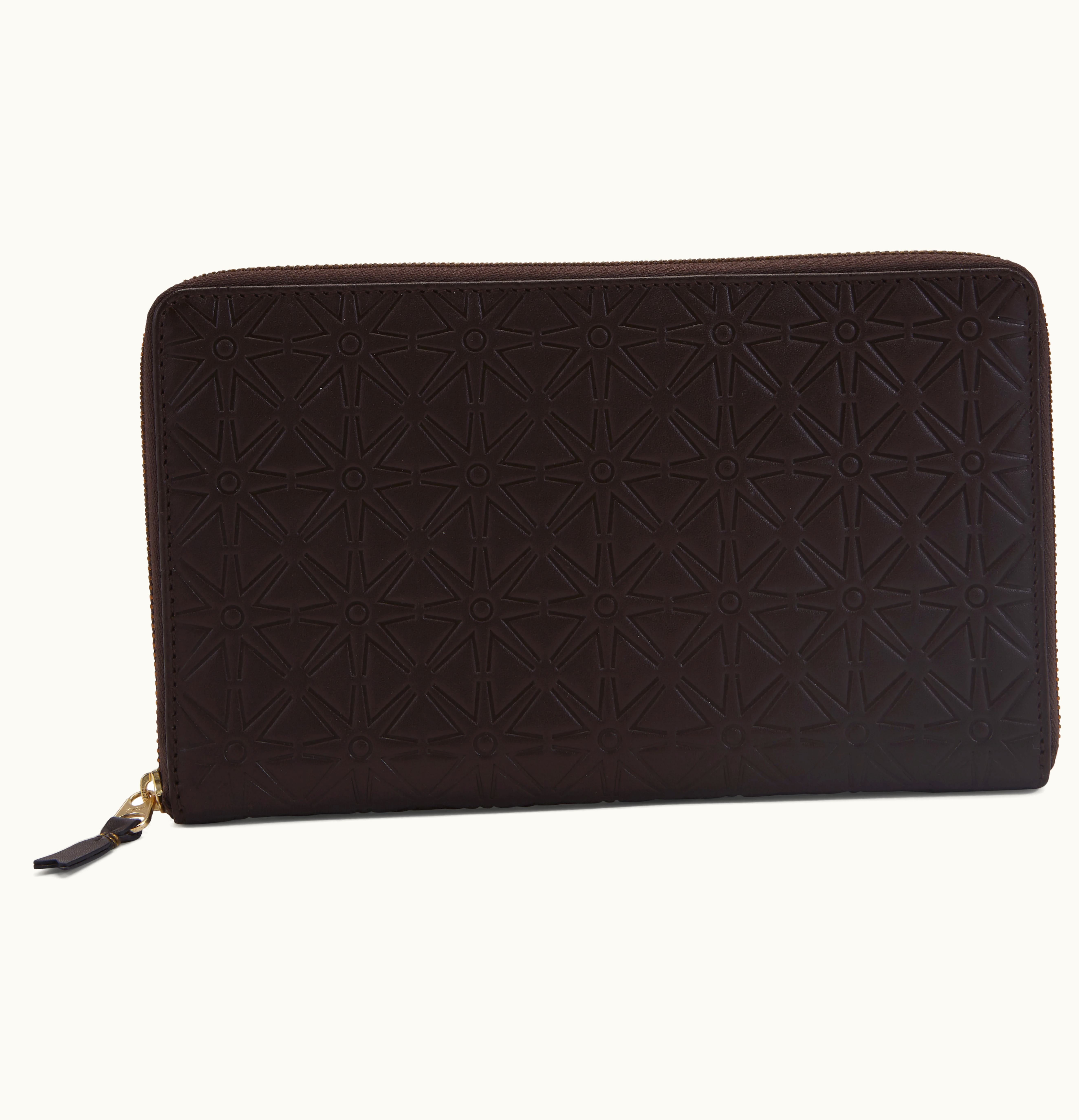 Comme Des Garçons Comme des Garcons SA100EA Travel Wallet Star Embossed Brown