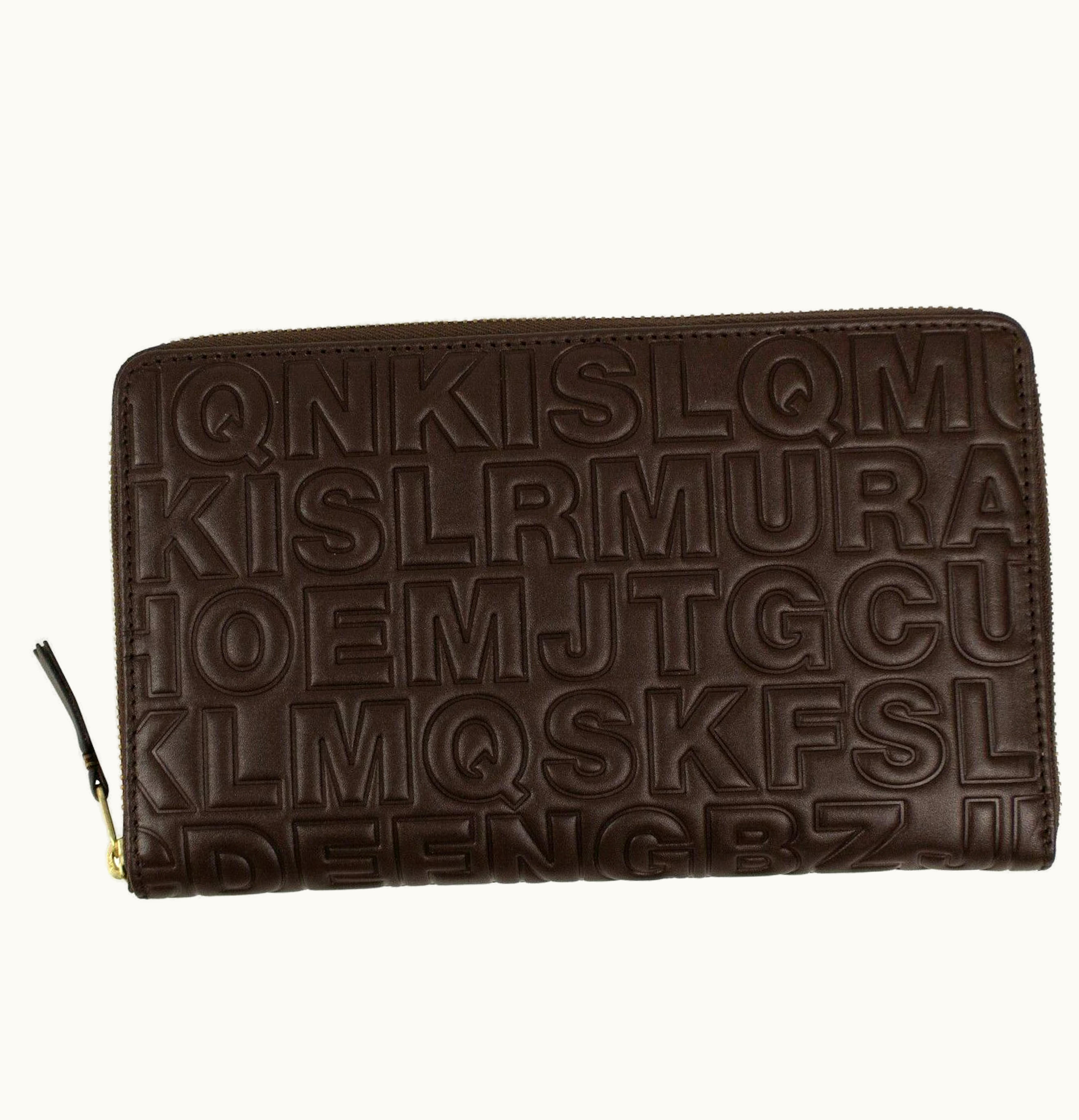 Comme Des Garçons Comme des Garcons SA100EC Travel Wallet Letter Embossed Brown