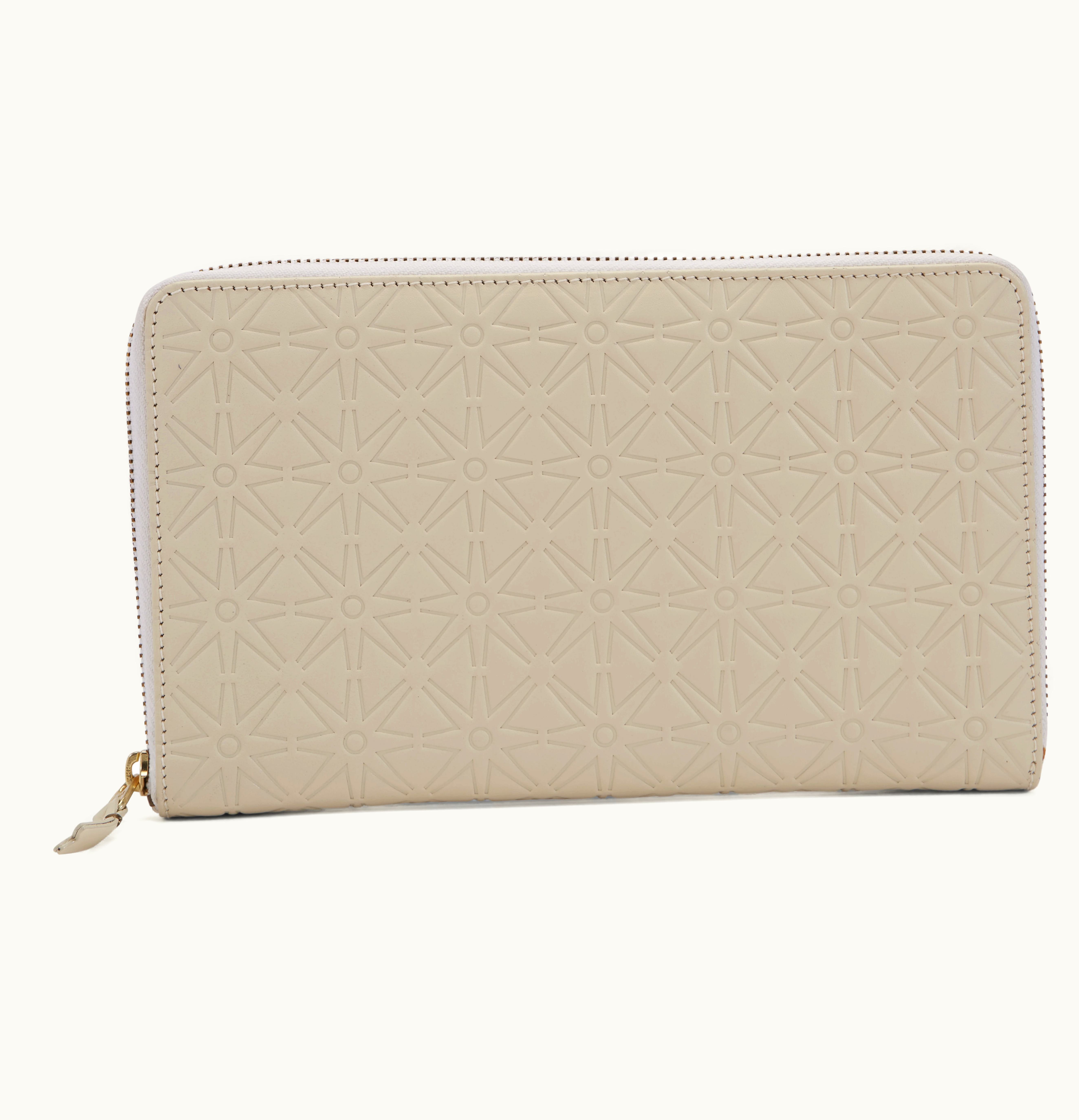 Comme Des Garçons Comme des Garcons SA100EA Travel Wallet Star Embossed Off White