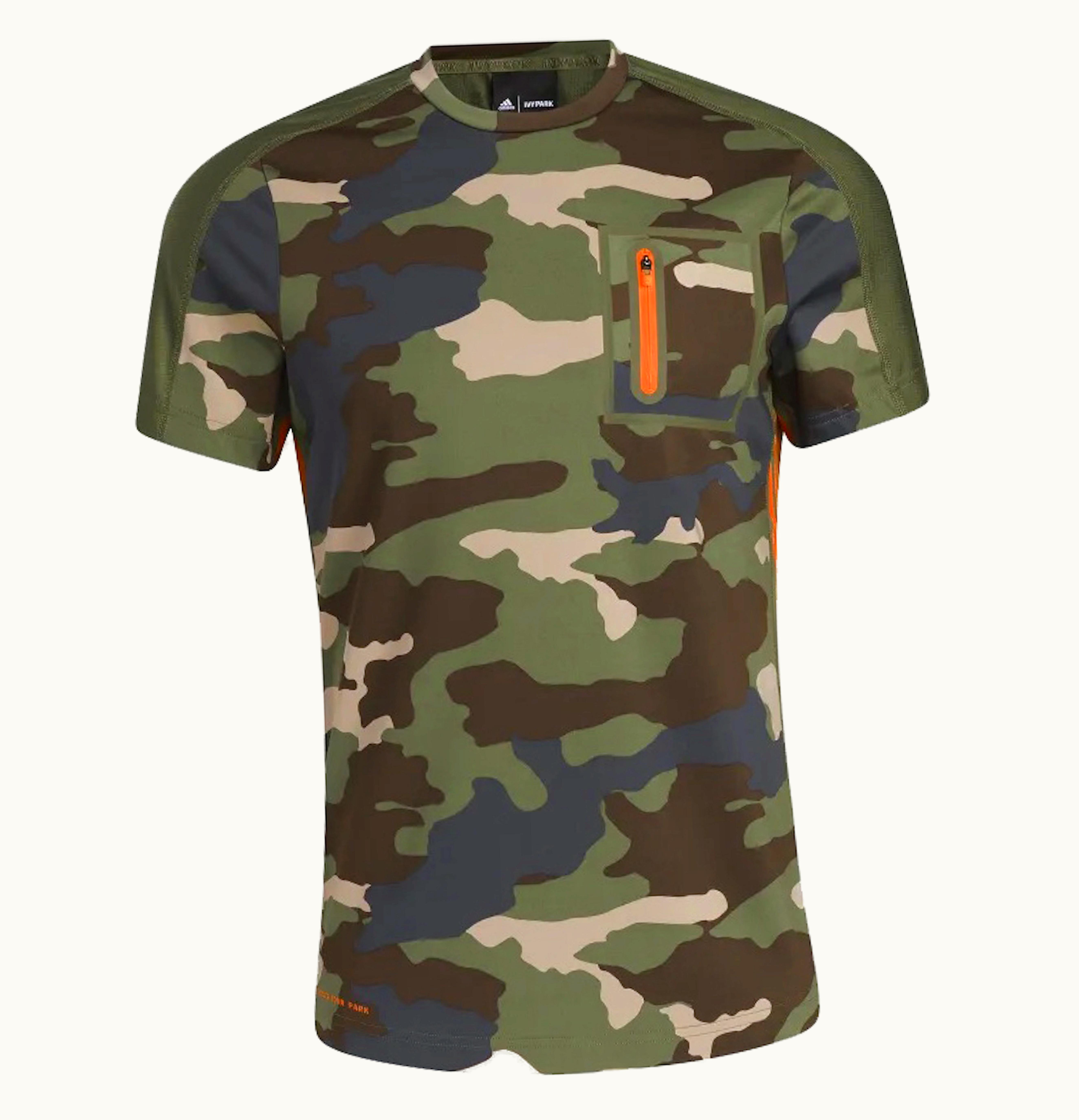 Adidas Adidas Ivy Park Training Tee Camo Print Solar Orange