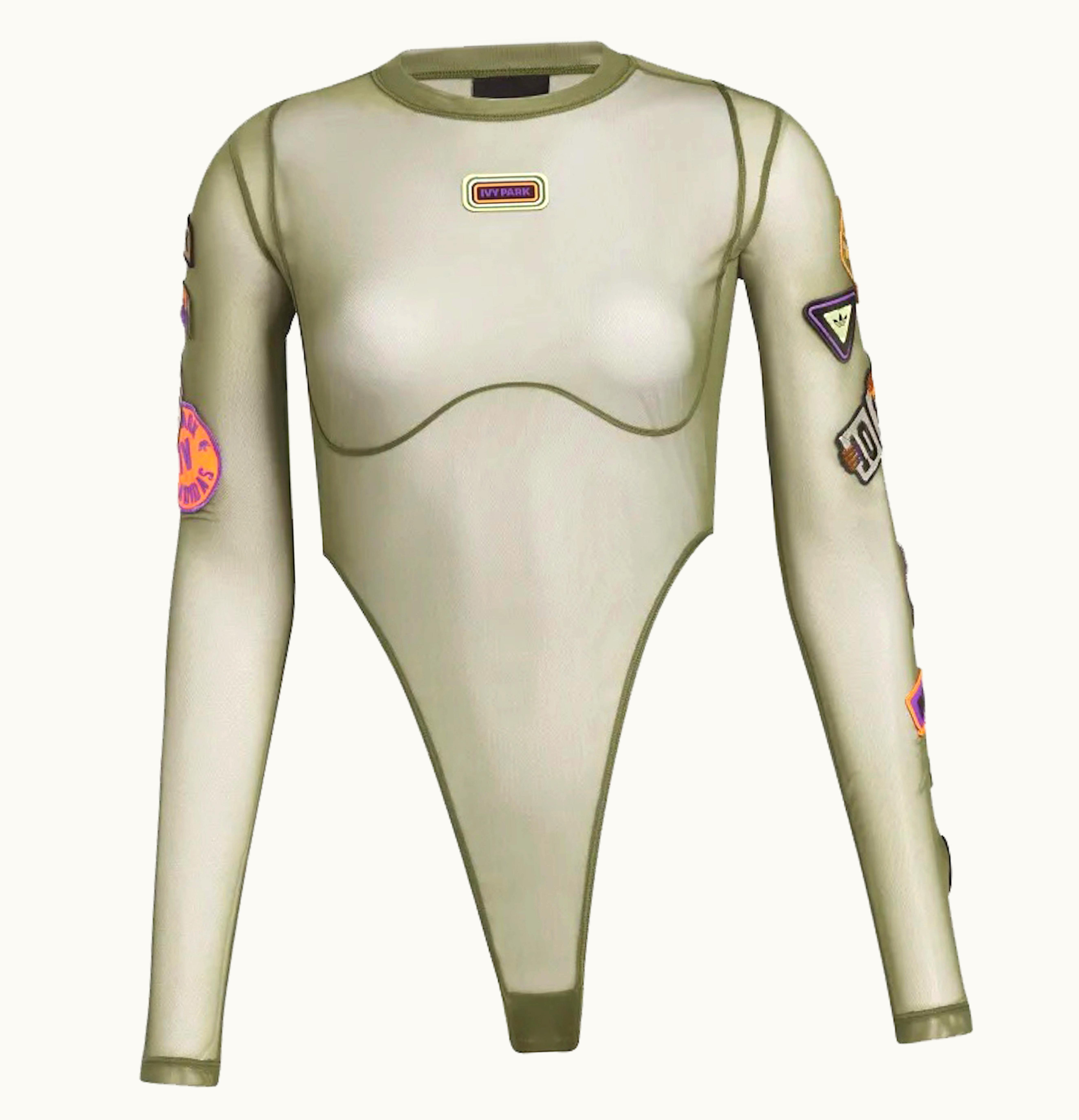 Adidas Adidas Ivy Park Light Power Mesh Bodysuit Wild Pine