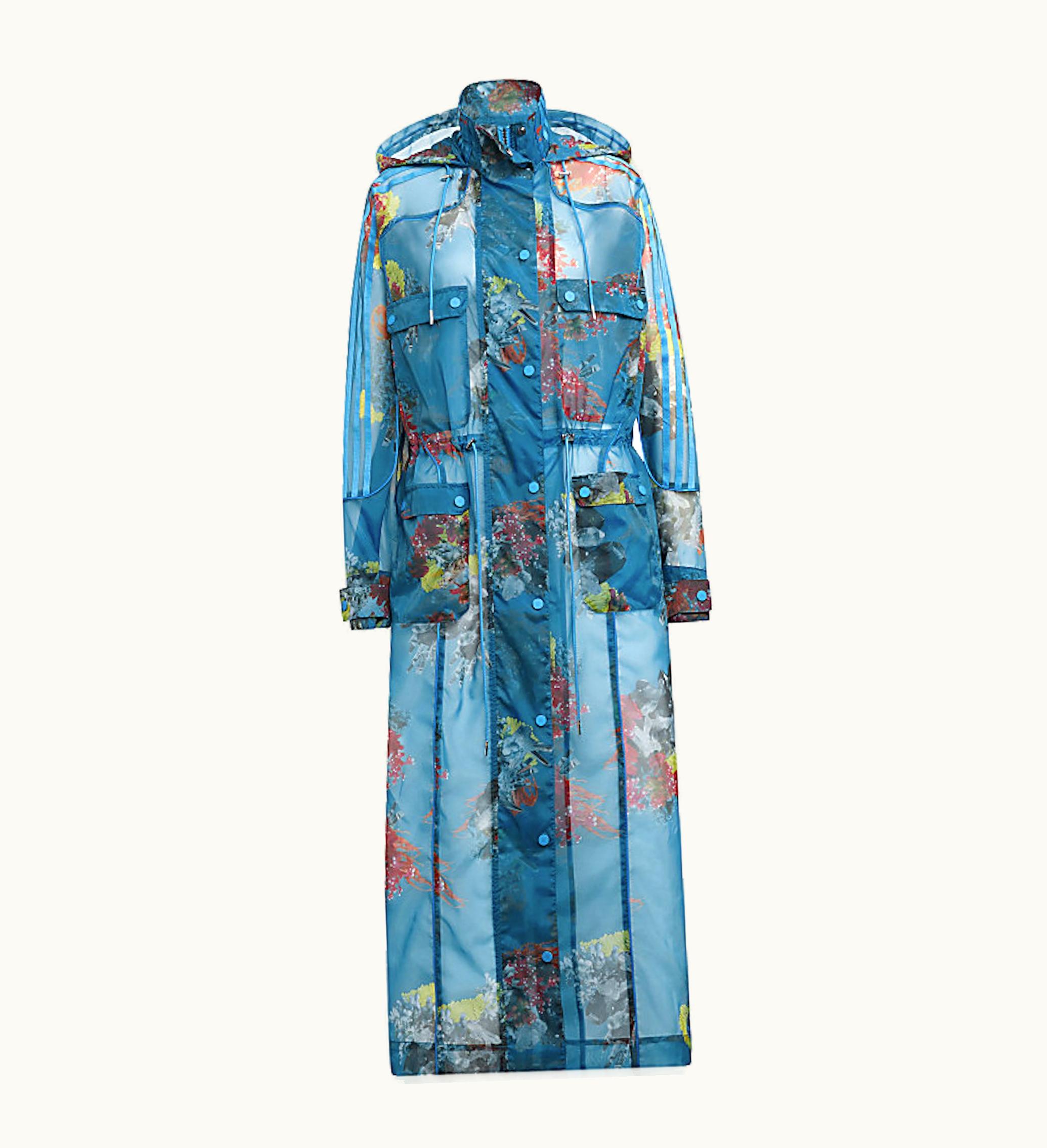 Adidas Adidas Ivy Park Printed Organza Jacket Crystal Aop Shock Cyan