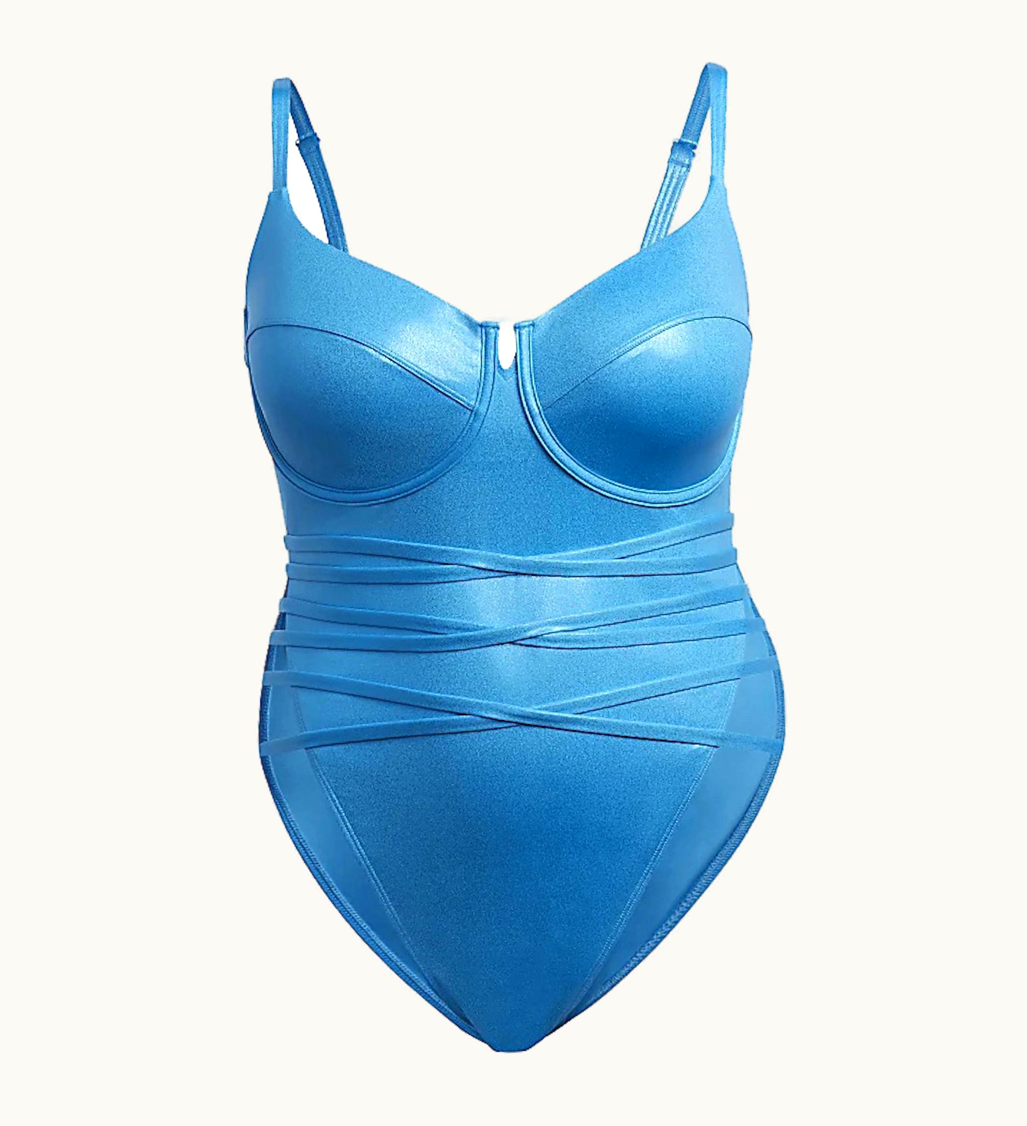 Adidas Adidas Ivy Park One Piece Swimsuit Plus Size Shock Cyan