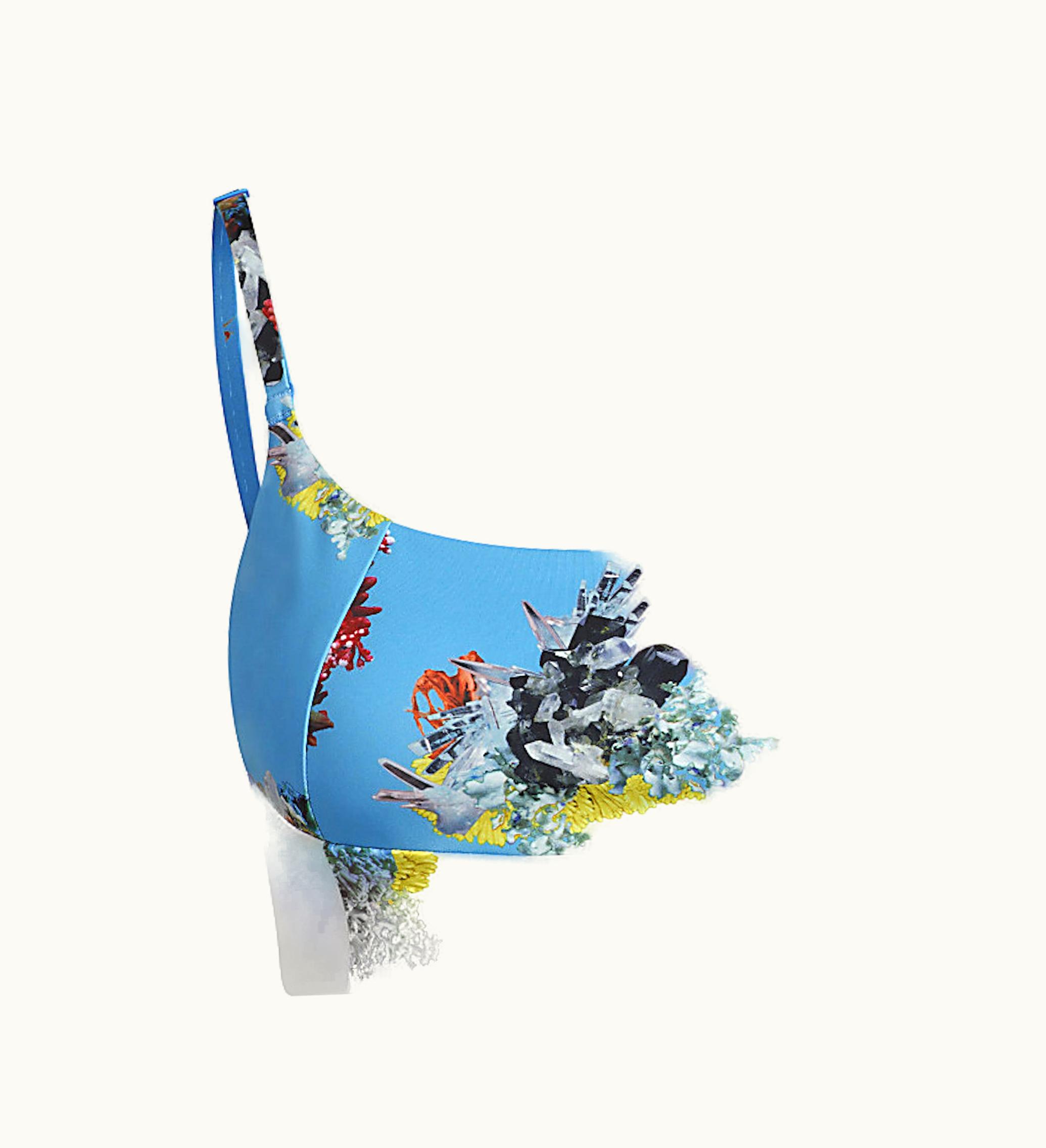 Adidas Adidas Ivy Park Strap Bra Crystal Aop Shock Cyan