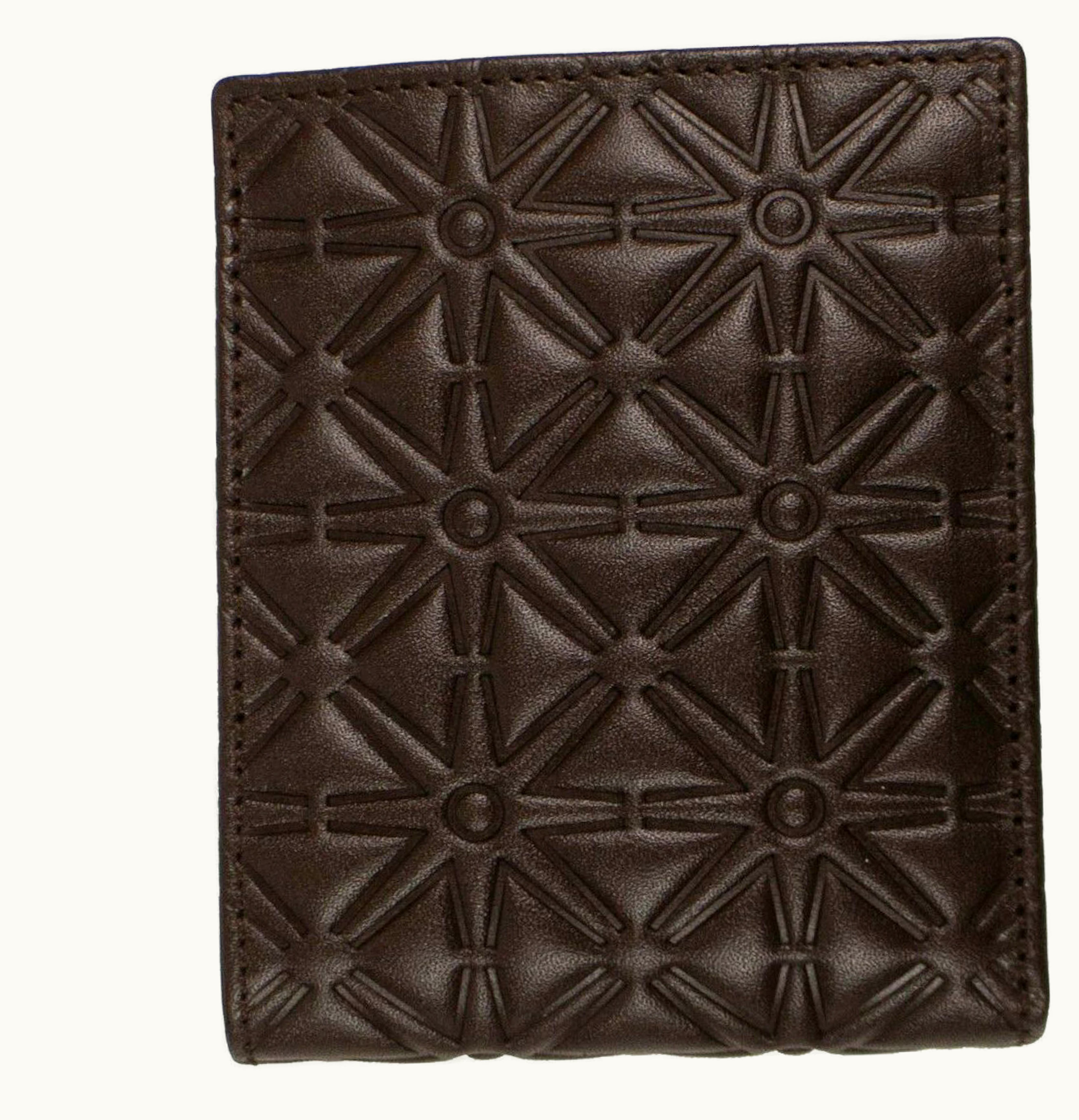 Comme Des Garçons Comme des Garcons SA610ECA Bifold Wallet Star Embossed Brown