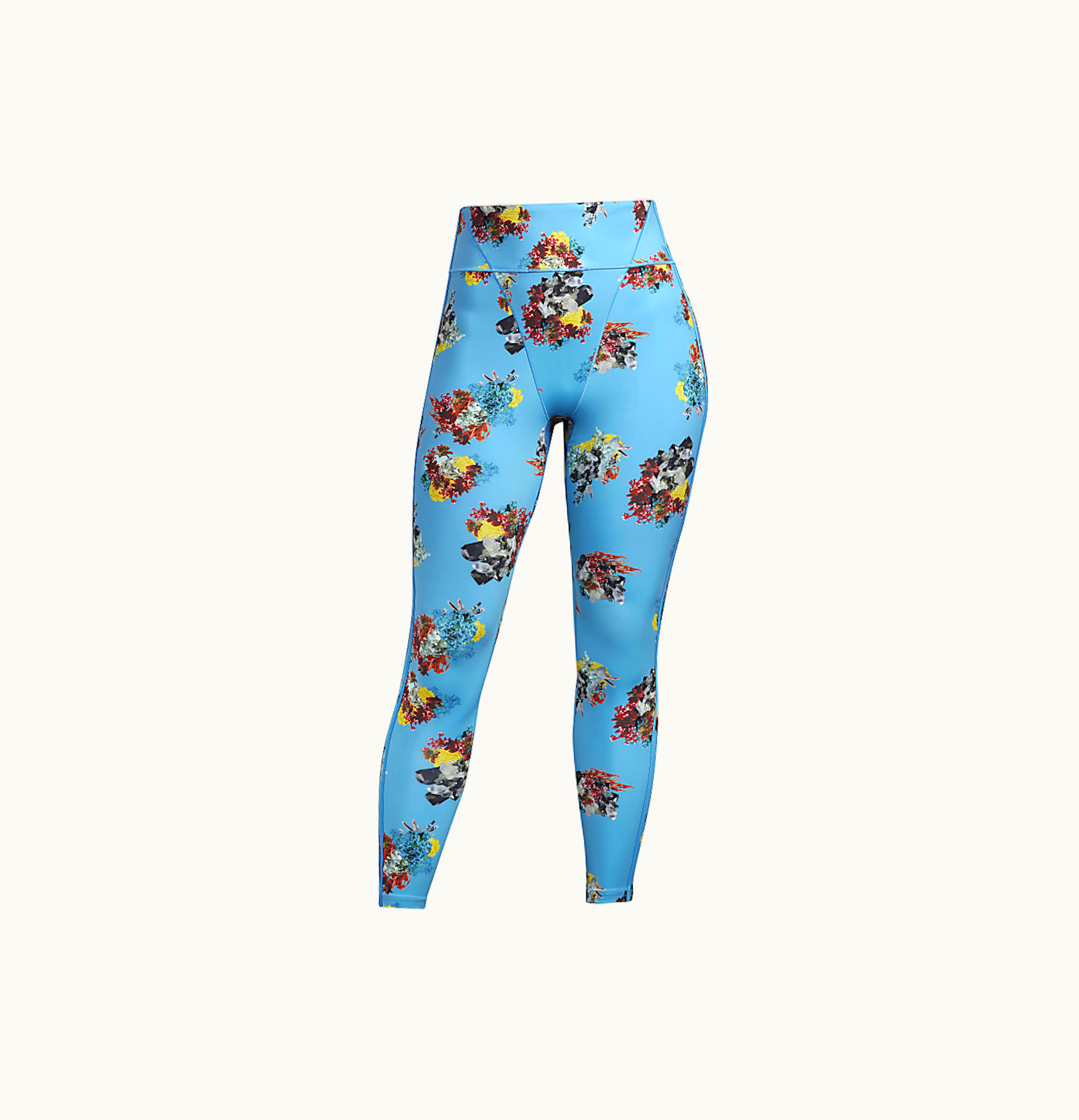 Adidas Adidas Ivy Park Printed Tights Plus Size Crystal Aop Shock Cyan