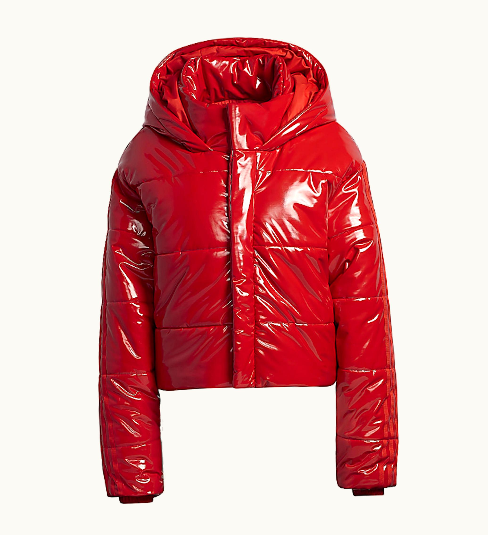 Adidas Adidas Ivy Park Faux Latex Crop Puffer Jacket All Gender Red