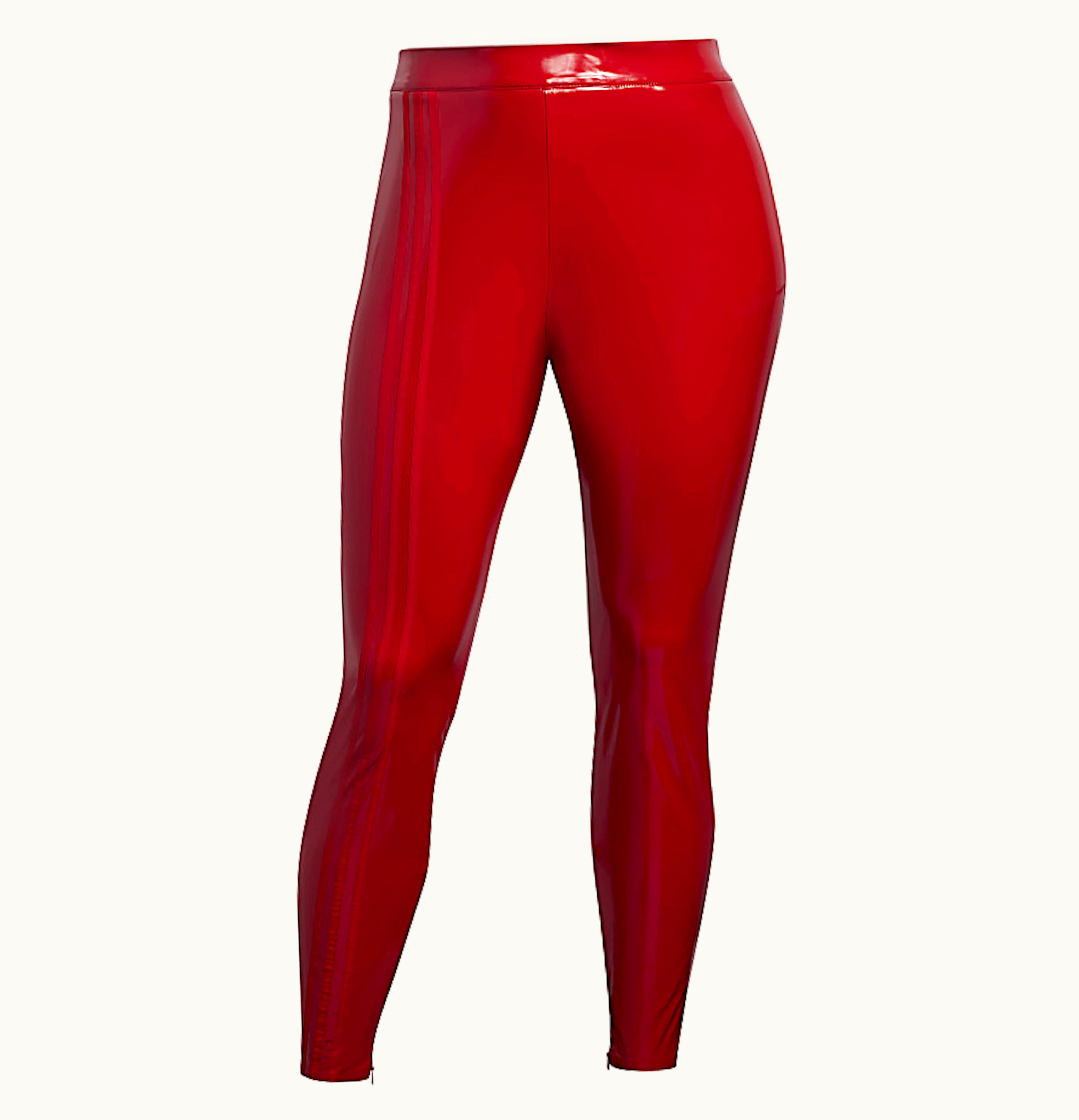 Adidas Adidas Ivy Park Faux Latex Straight Leg Pants Plus Size Red
