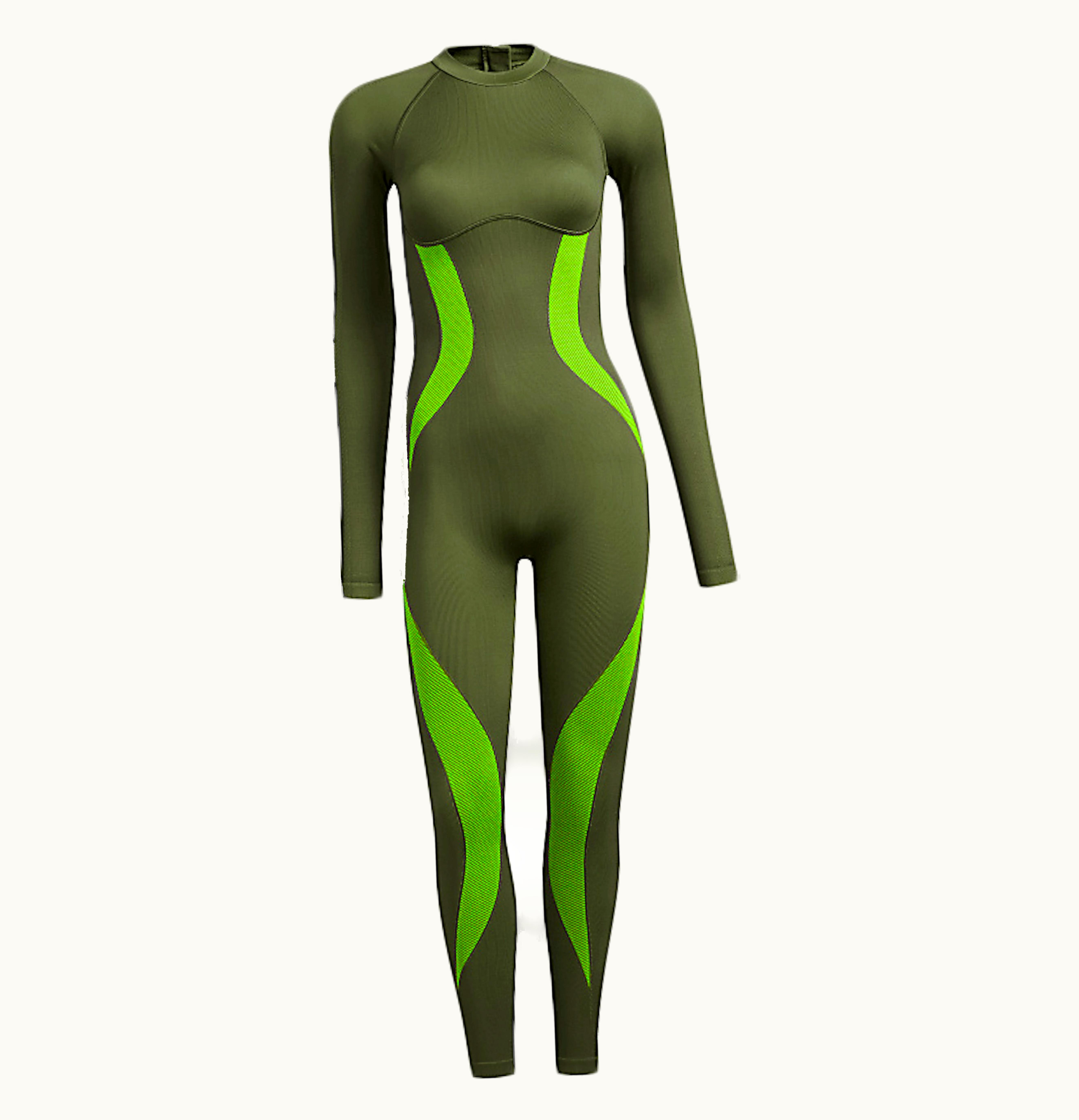 Adidas Adidas Ivy Park Halls Of Ivy Circular Knit Catsuit Semi Solar Slime Wild Pine