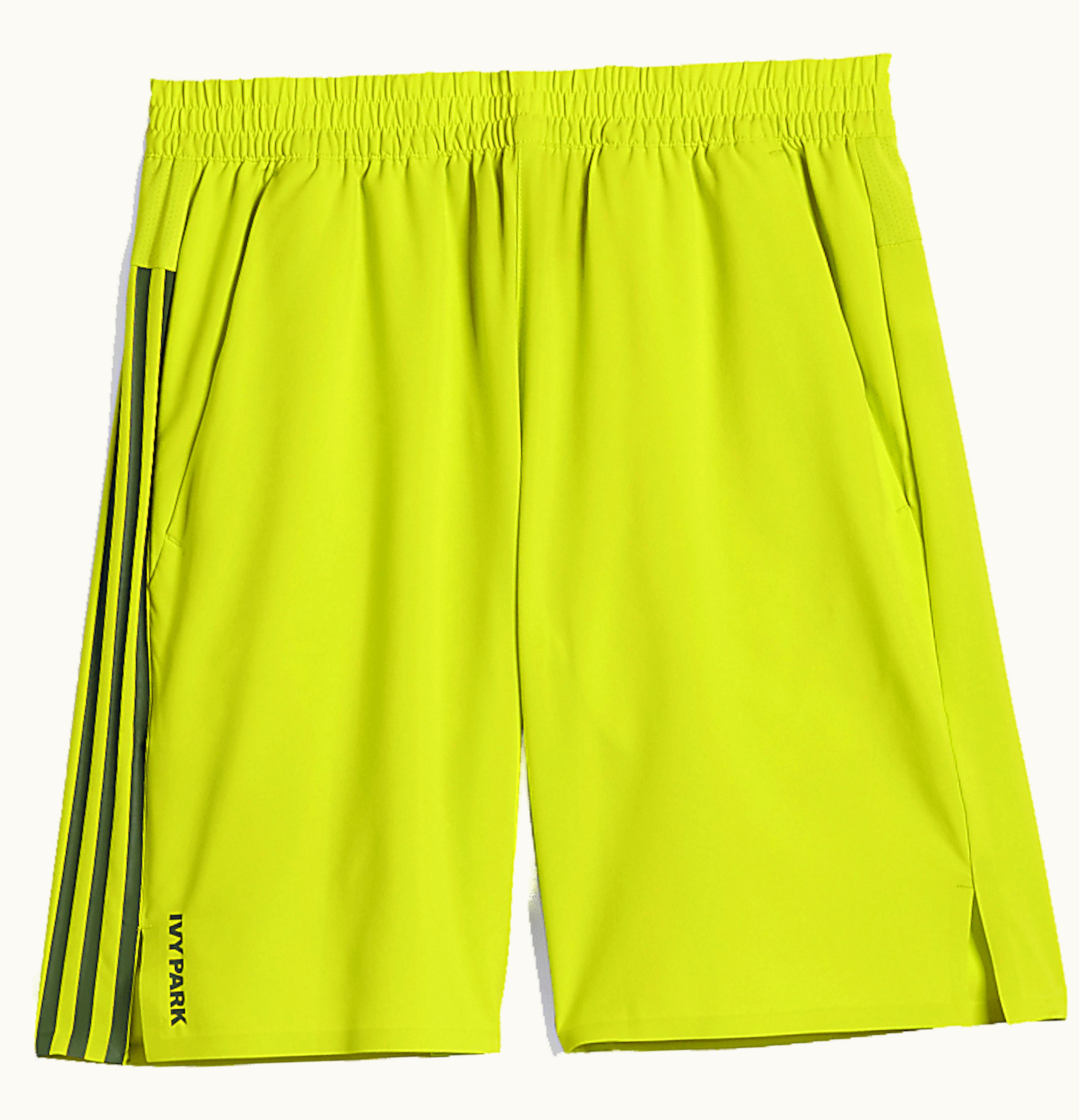 Adidas Adidas Ivy Park X Peloton Crinkle Nylon Shorts Shock Lime Focus Olive