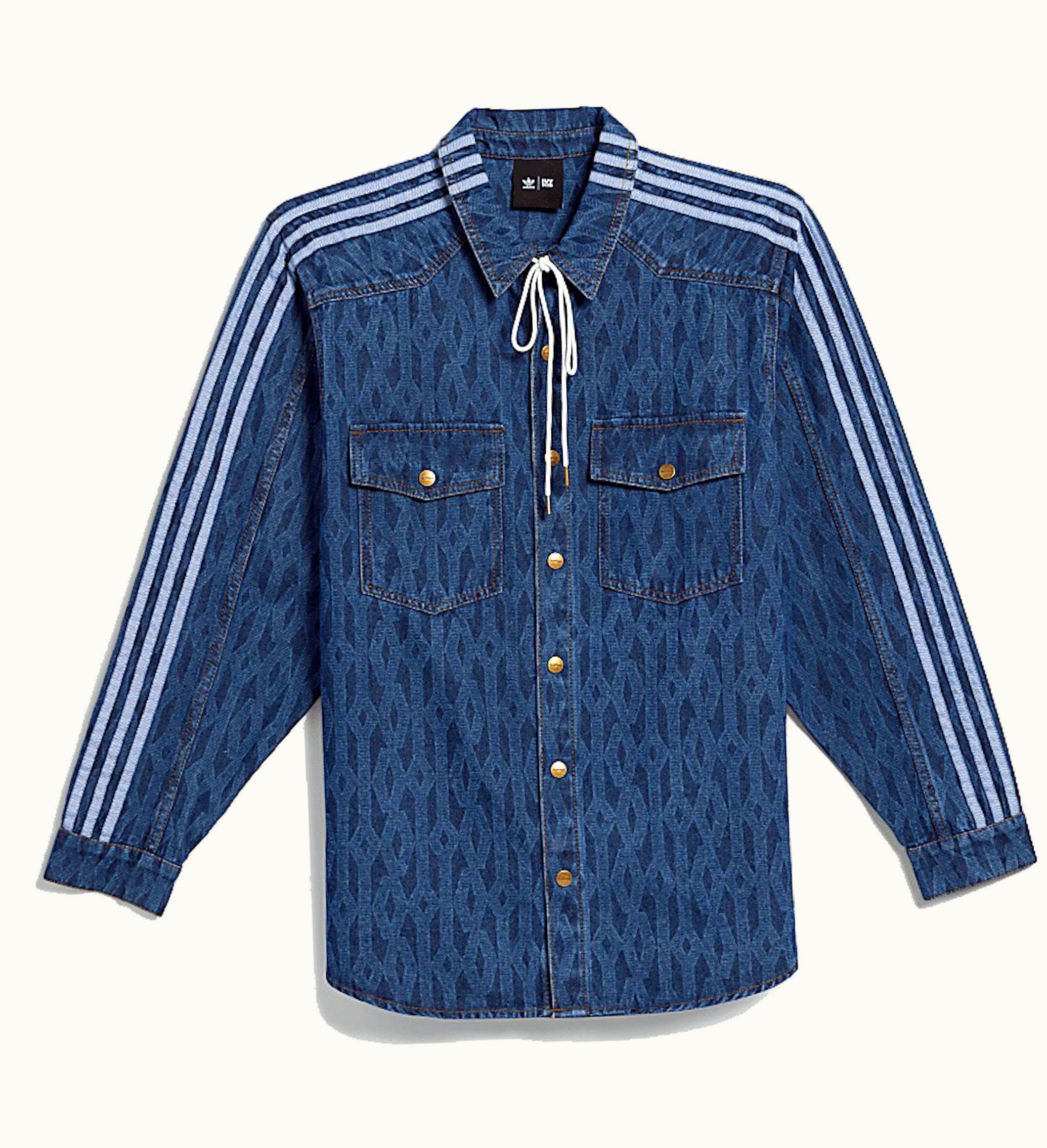 Adidas Adidas Ivy Park Monogram Denim Shirt All Gender Dark Denim