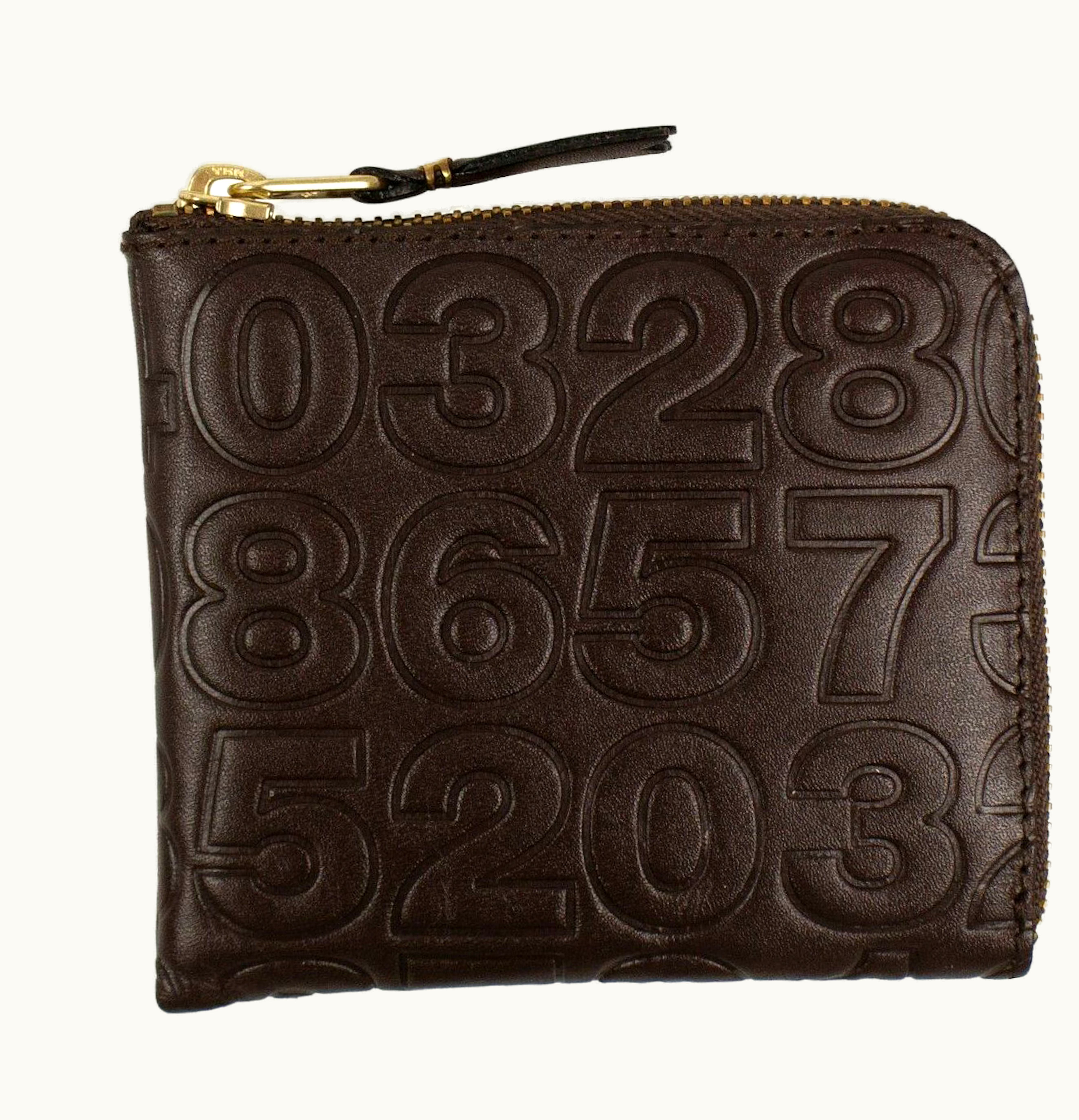 Comme Des Garçons Comme des Garcons SA310ED Wallet Number Embossed Slim Brown