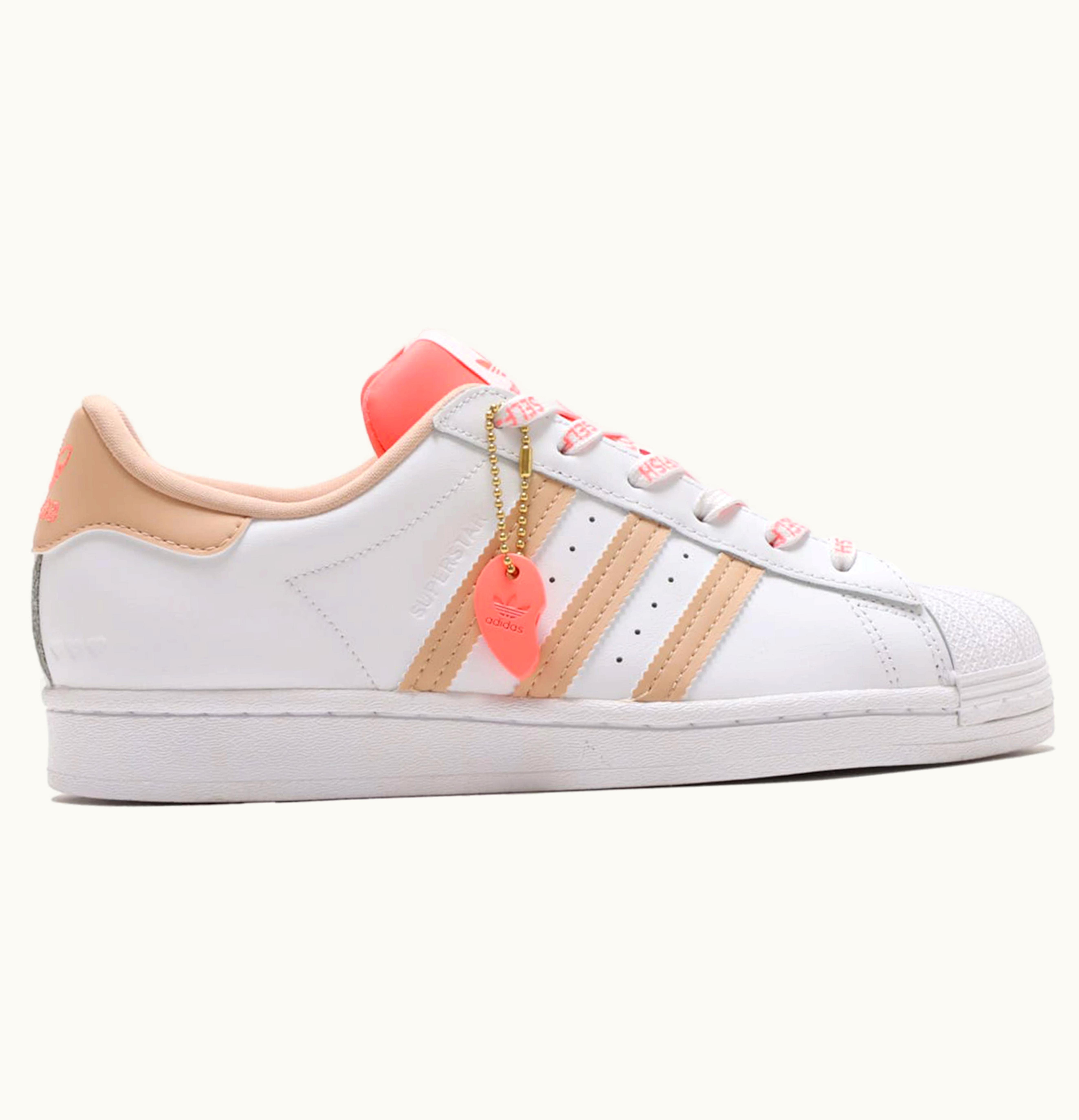 Adidas Adidas Superstar Cloud White Halo Blush Acid Red W