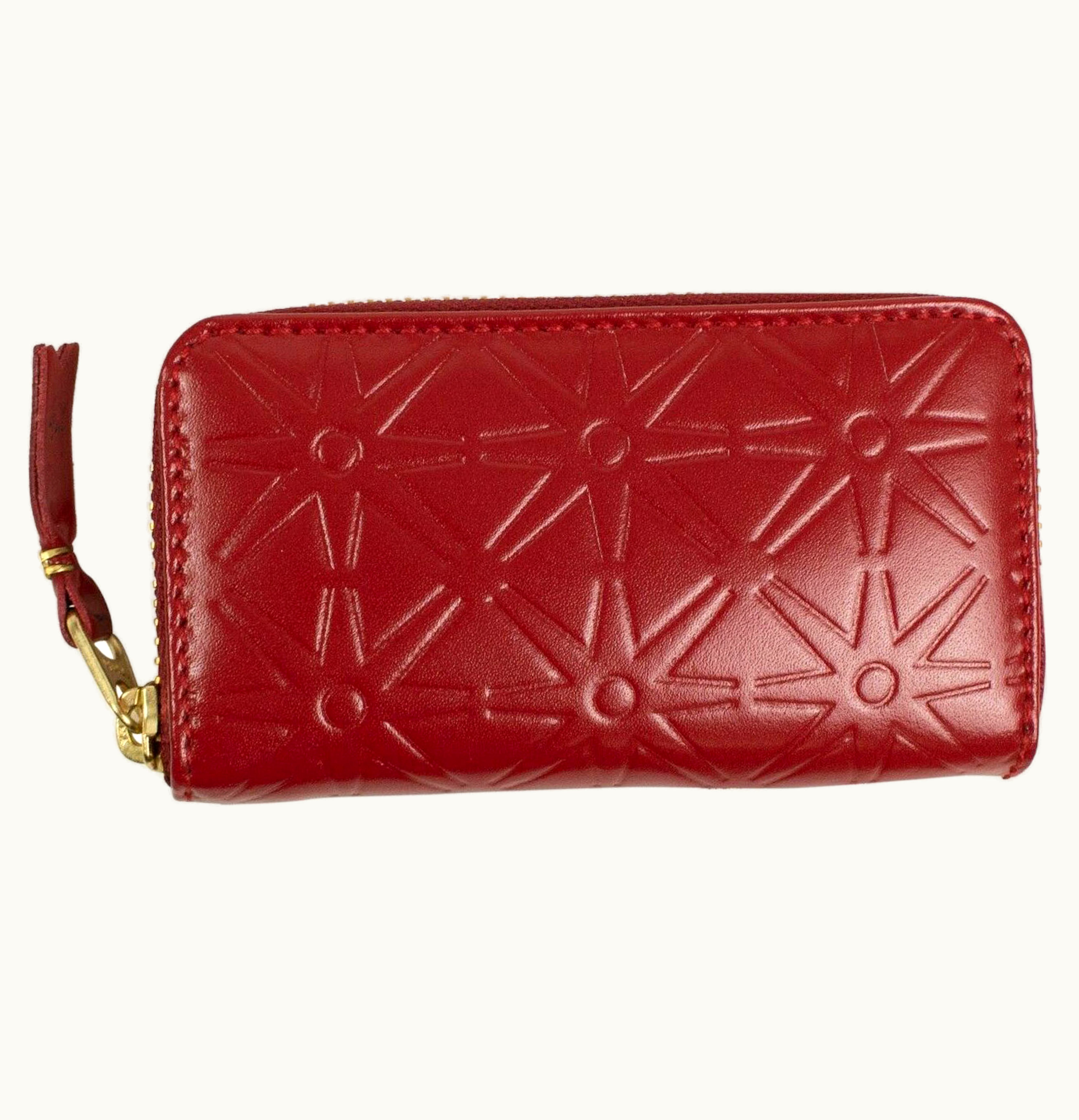 Comme Des Garçons Comme des Garcons SA4100EA Wallet Star Embossed Mini Red