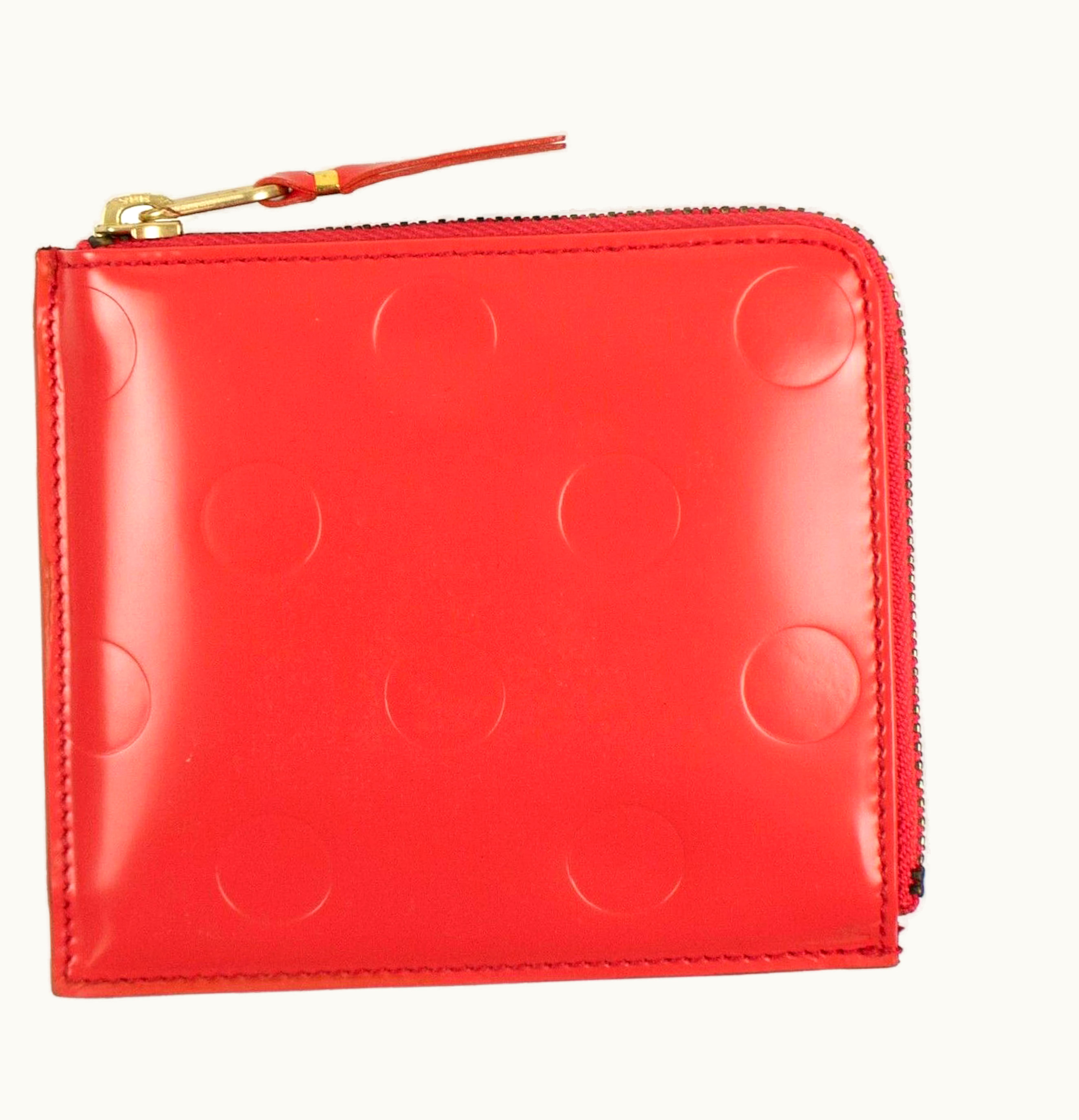 Comme Des Garçons Comme des Garcons SA3100NE Wallet Polka Dots Embosssed Red