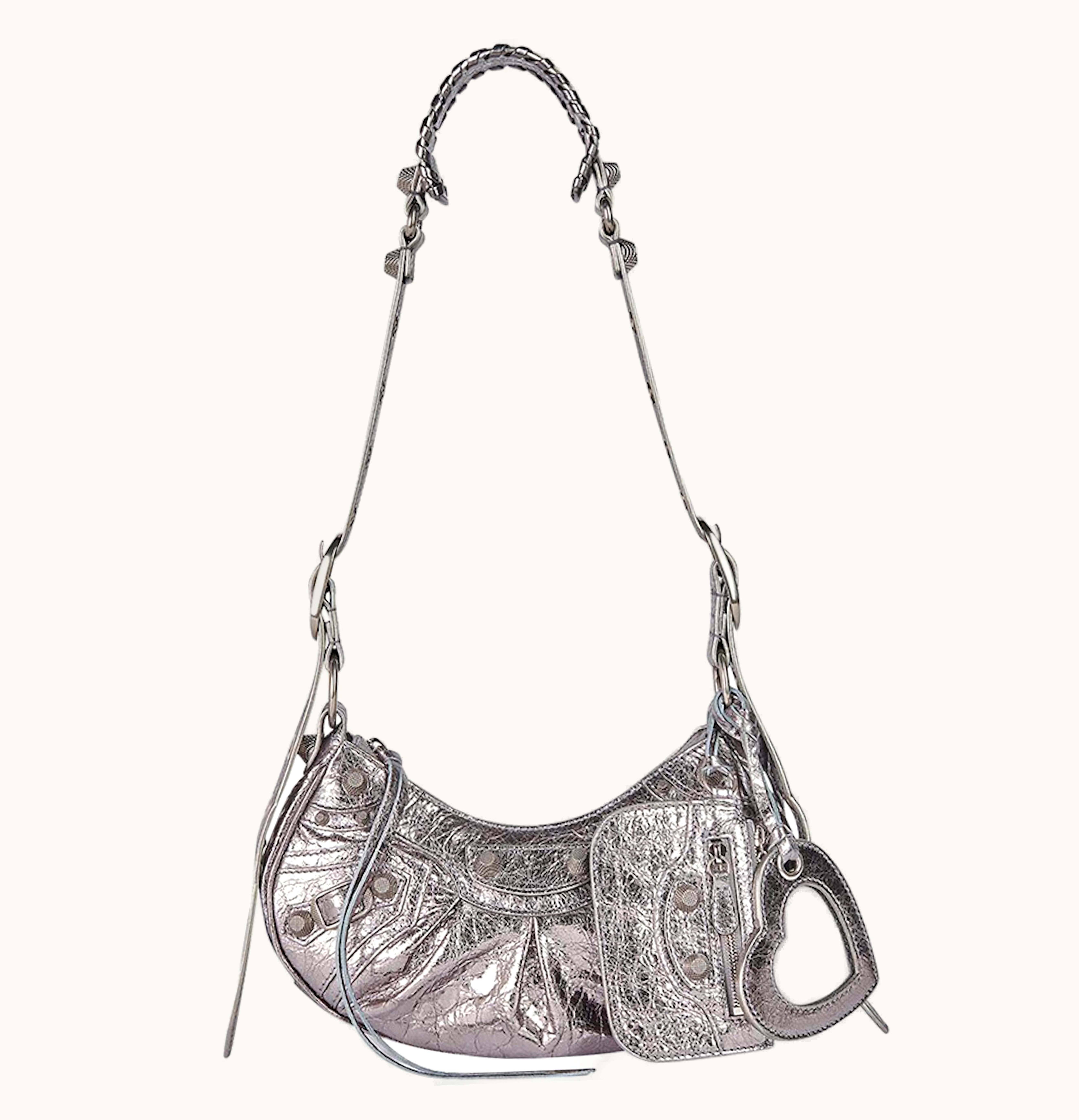 Balenciaga Balenciaga Le Cagole Shoulder Bag XS Metallized Silver