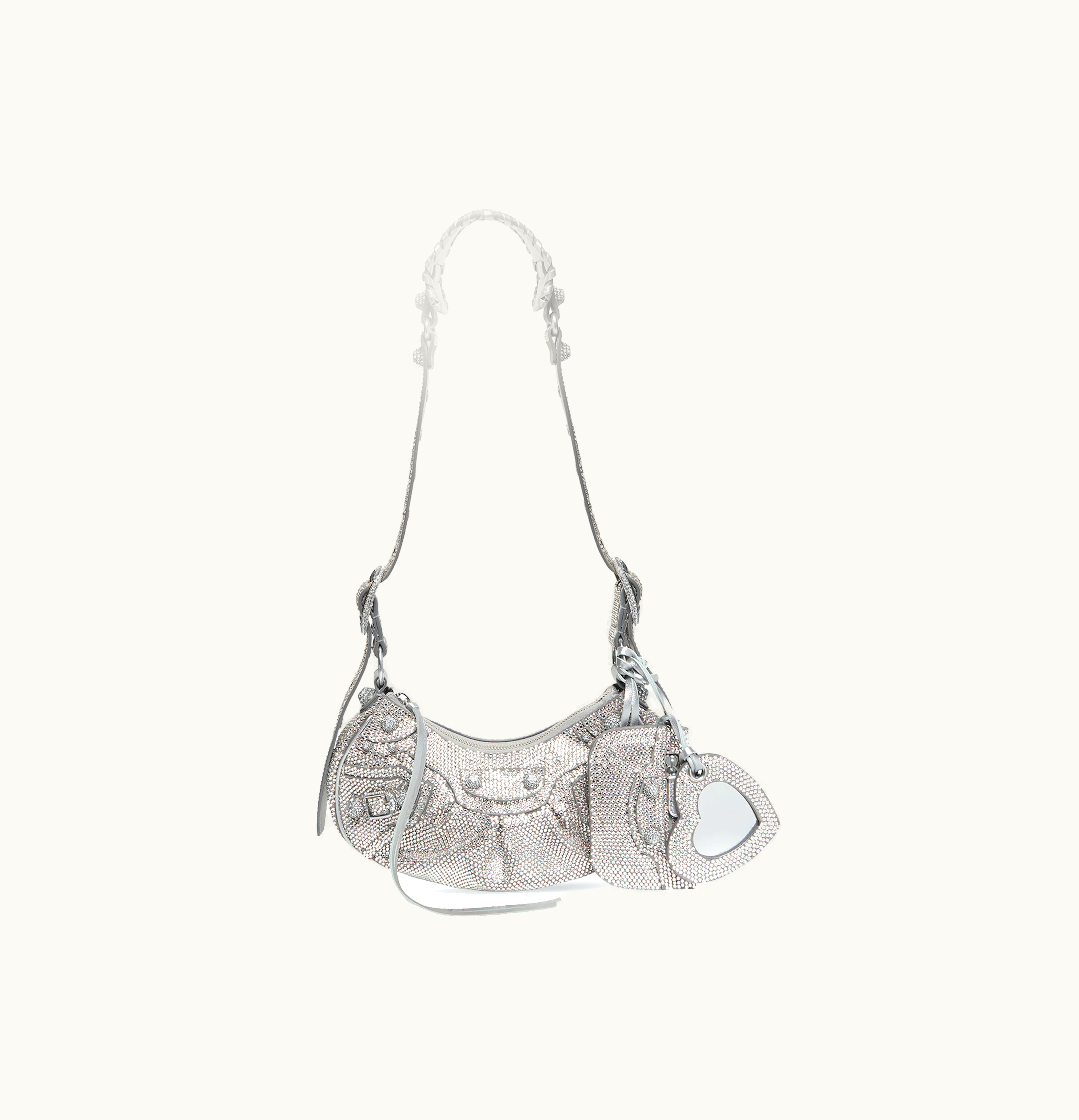 Balenciaga Balenciaga Le Cagole XS Shoulder Bag With Rhinestones Grey