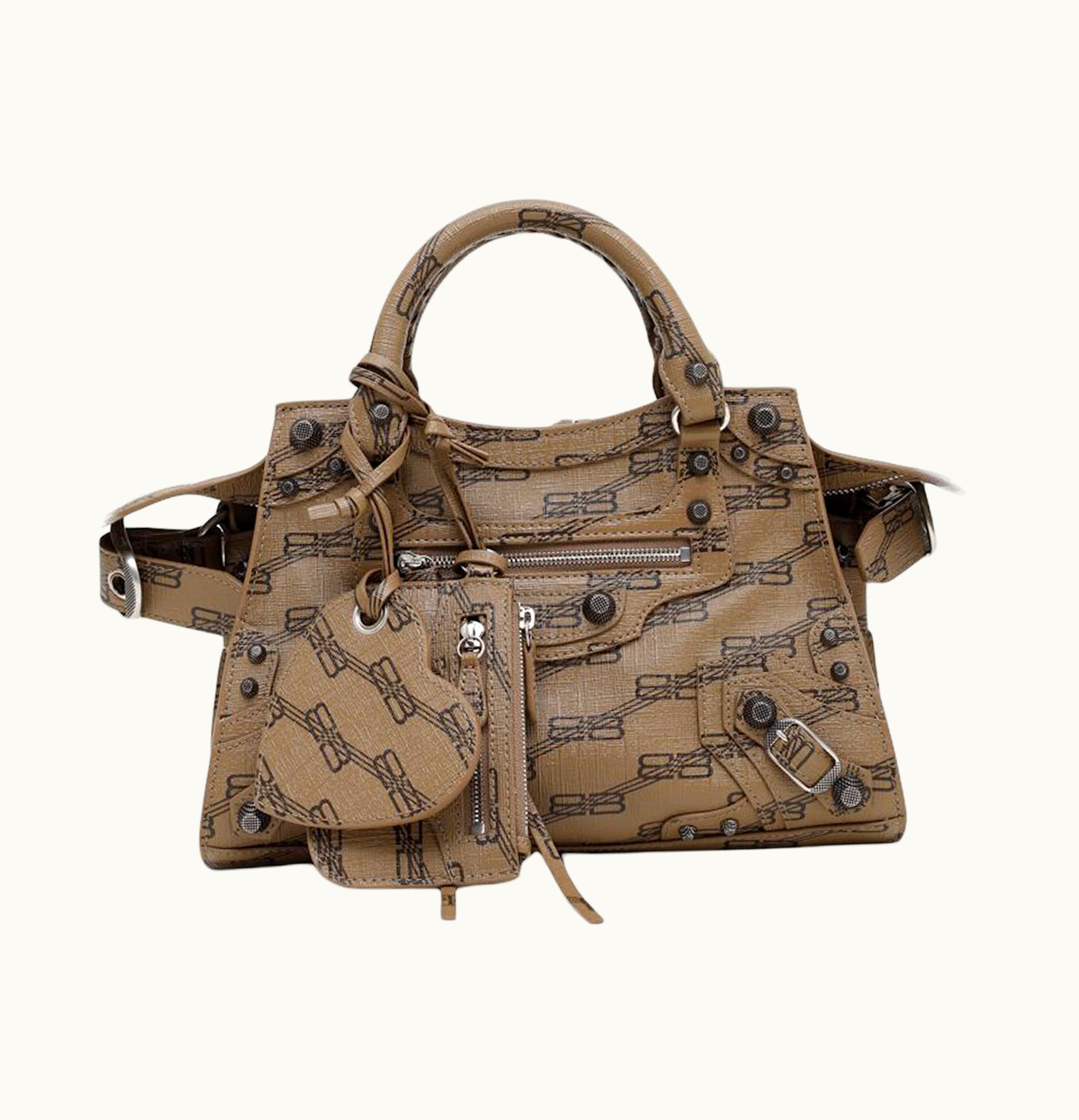 Balenciaga Balenciaga Neo Cagole Handbag XS BB Monogram Brown Black