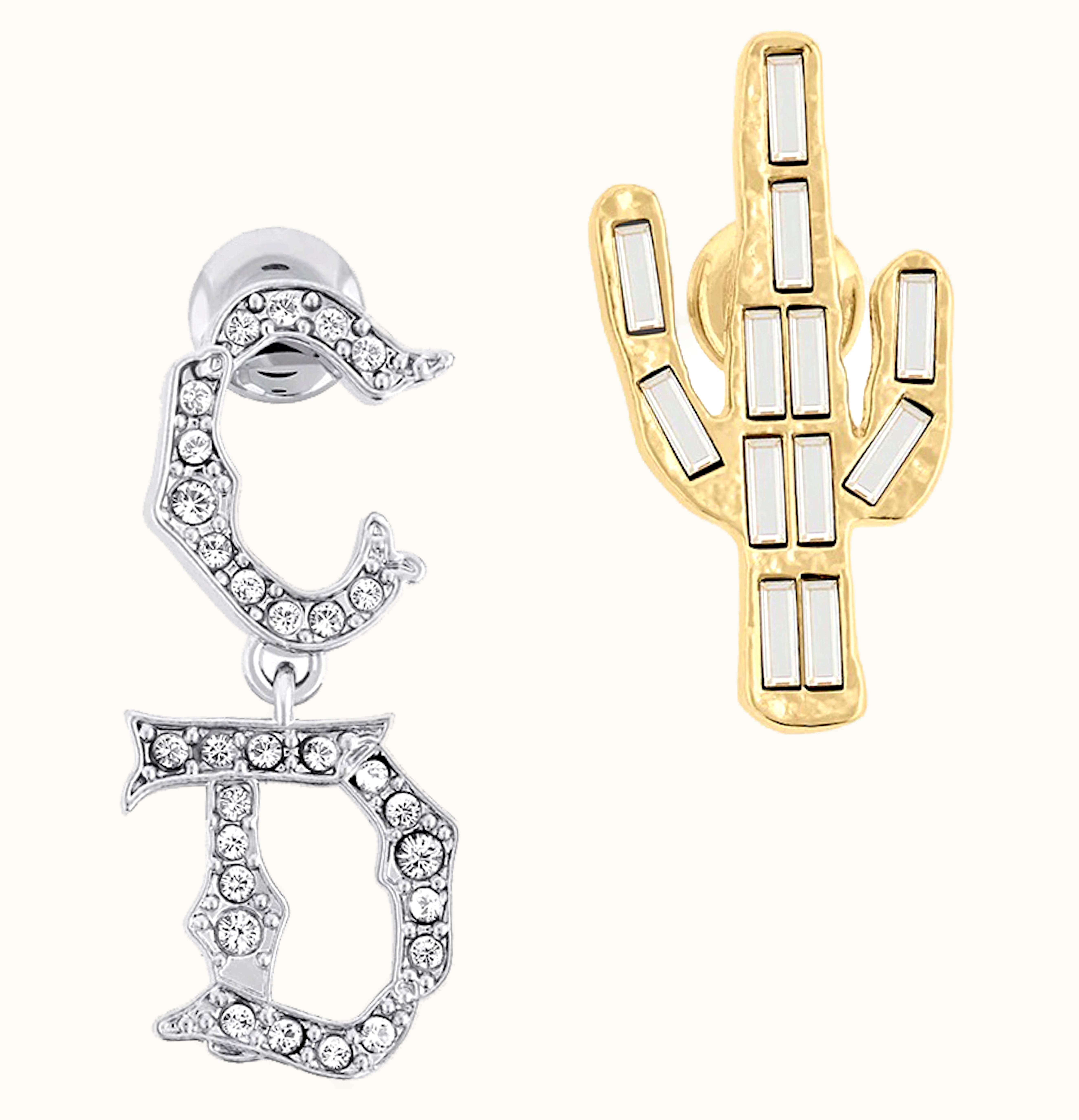 Dior Dior x CACTUS JACK Earrings Silver Gold