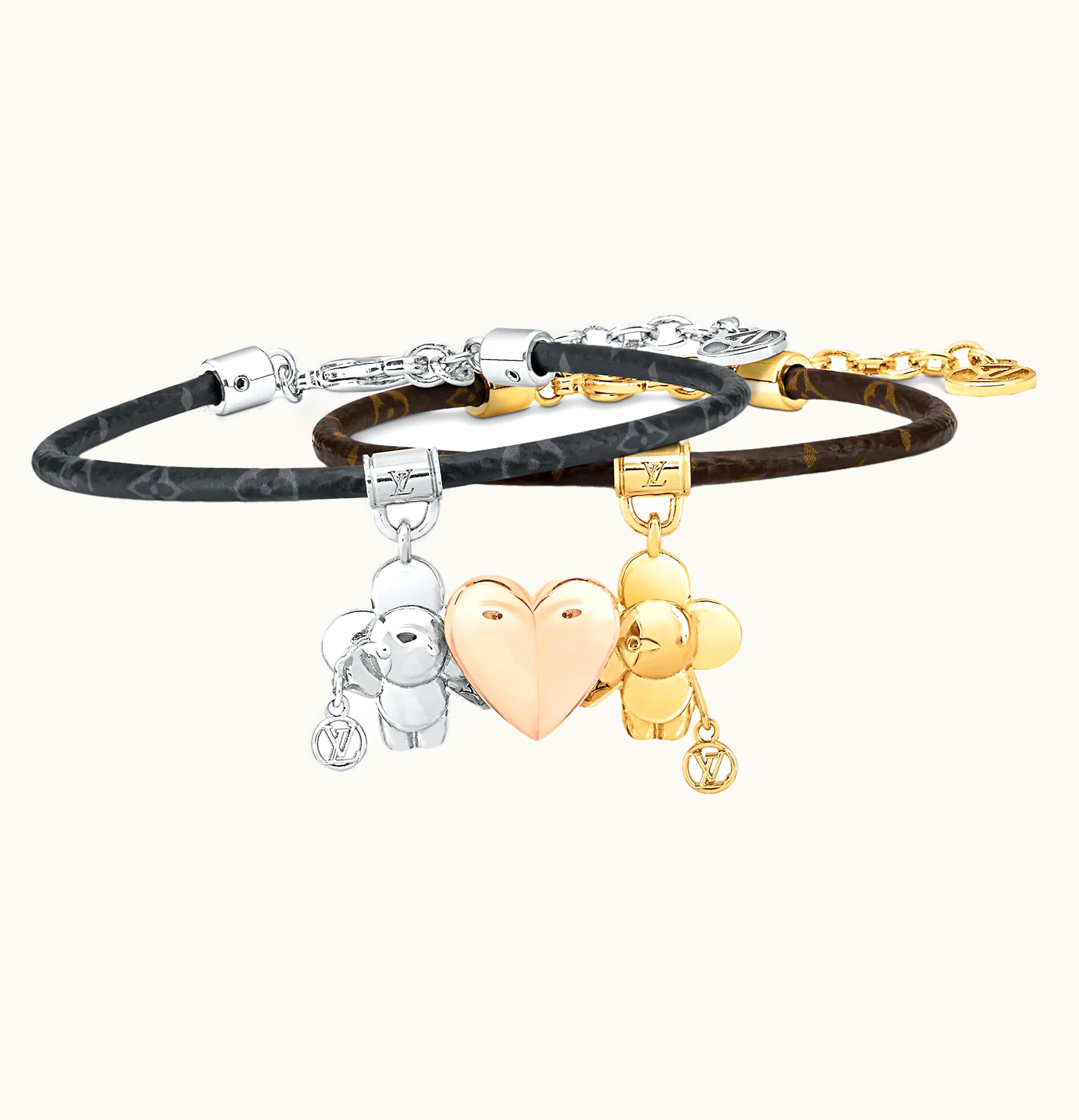 Louis Vuitton Louis Vuitton Vivienne Amour Bracelet Vivienne Holiday Monogram Canvas Silver