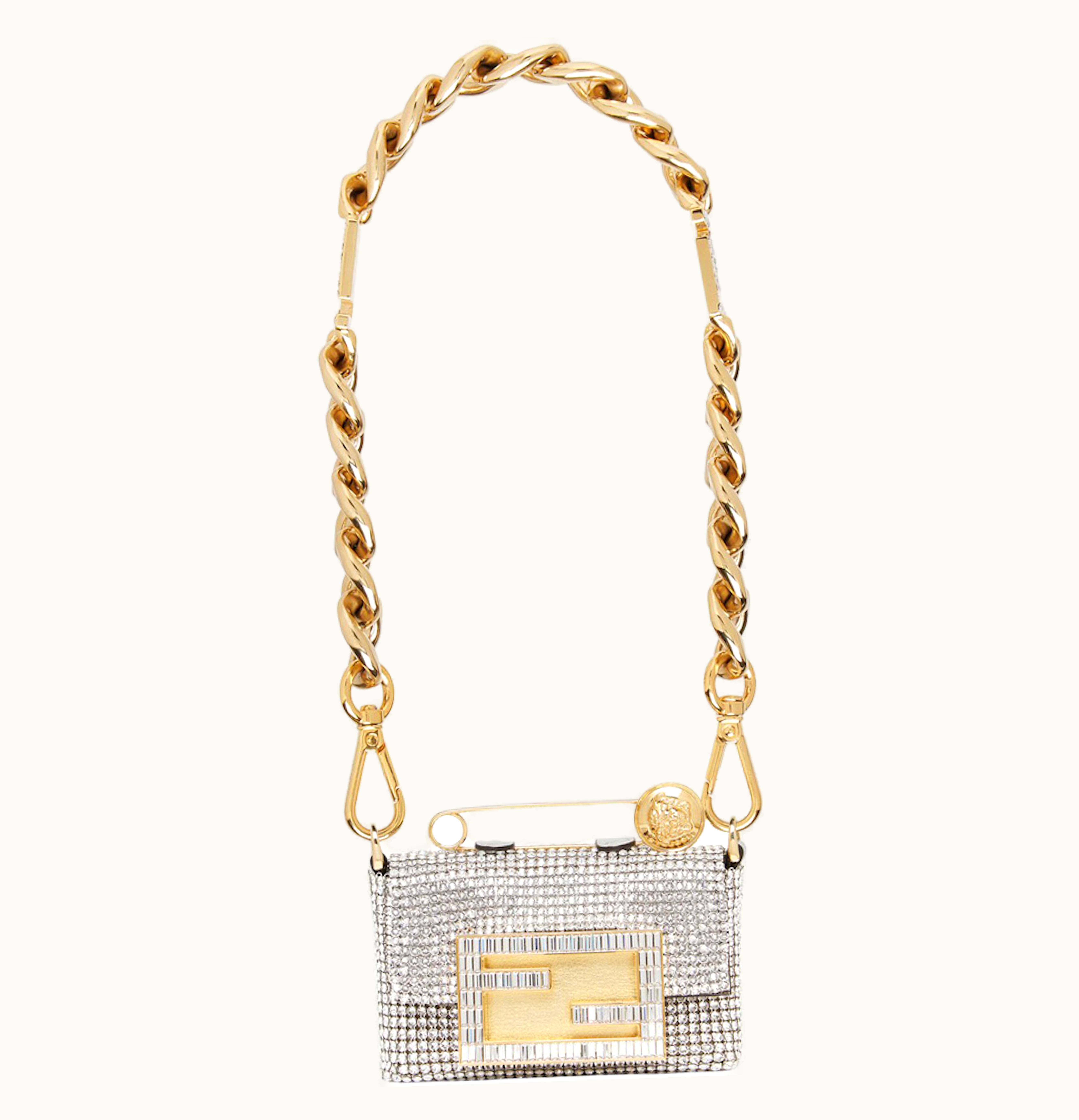 Fendi Fendi Fendace Nano Baguette Charm Silver