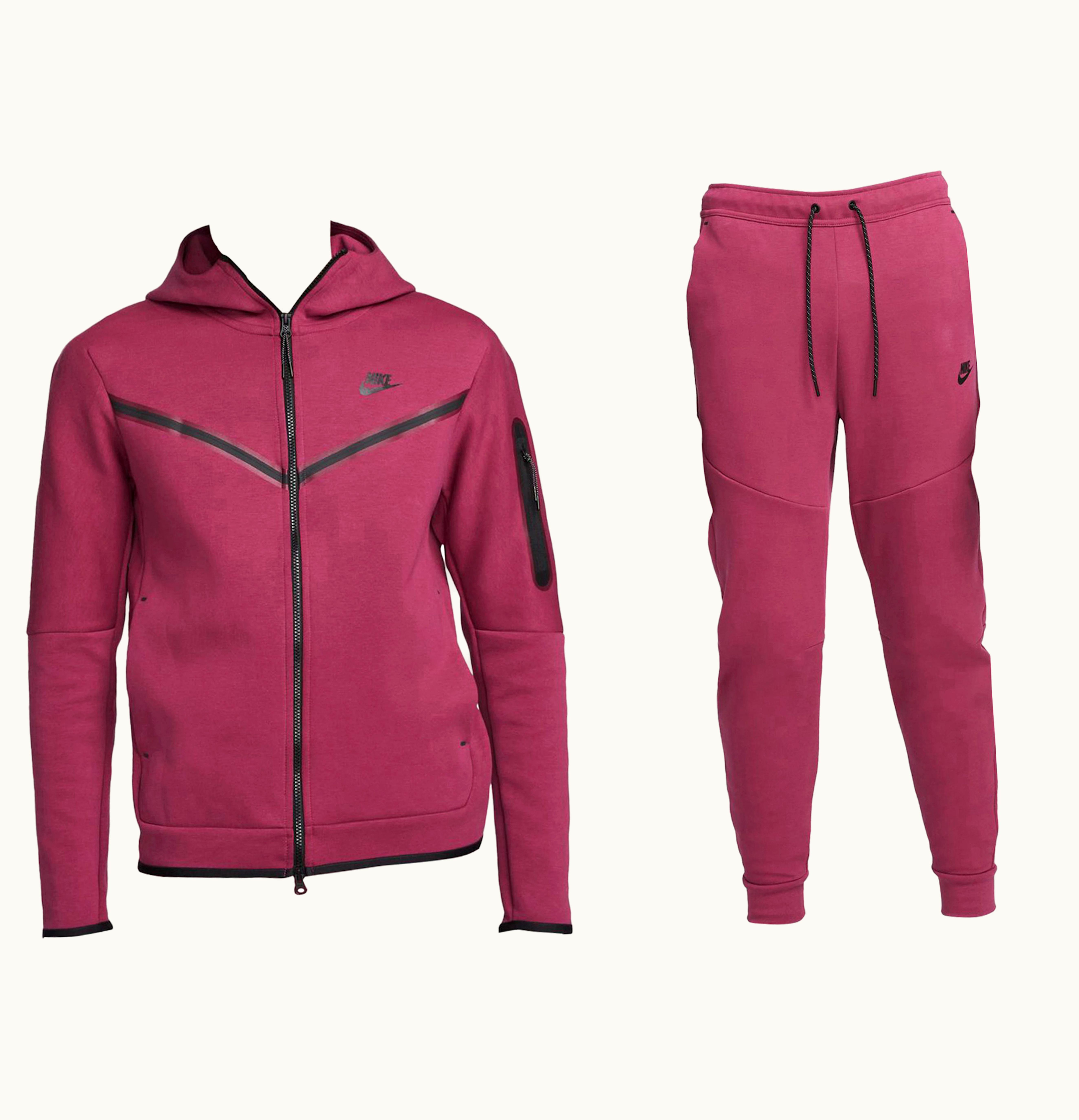 Nike Nike Sportswear Tech Fleece Hoodie Joggers Set Rosewood Black