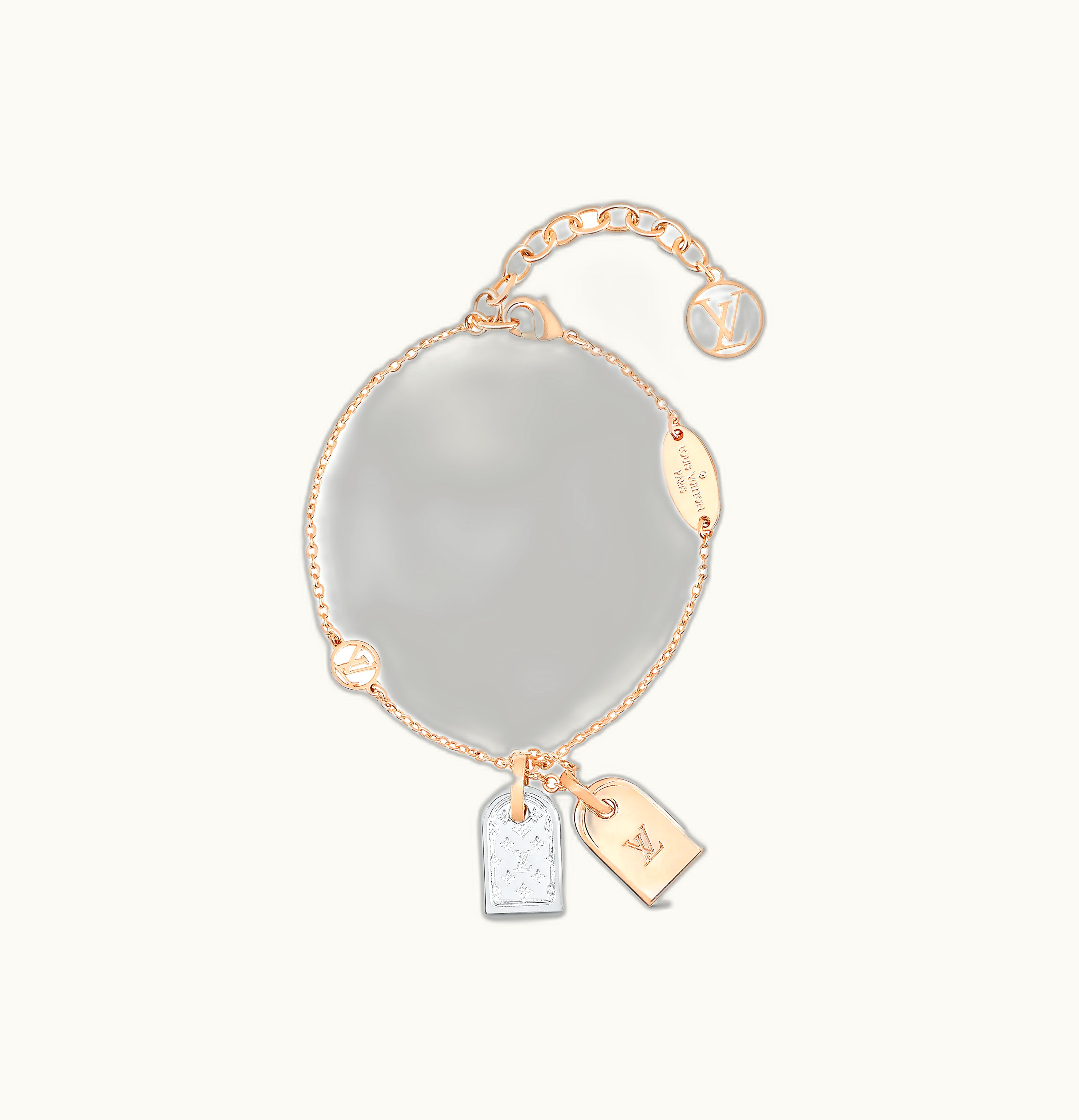 Louis Vuitton Louis Vuitton Nanogram Tag Bracelet Silver Pink