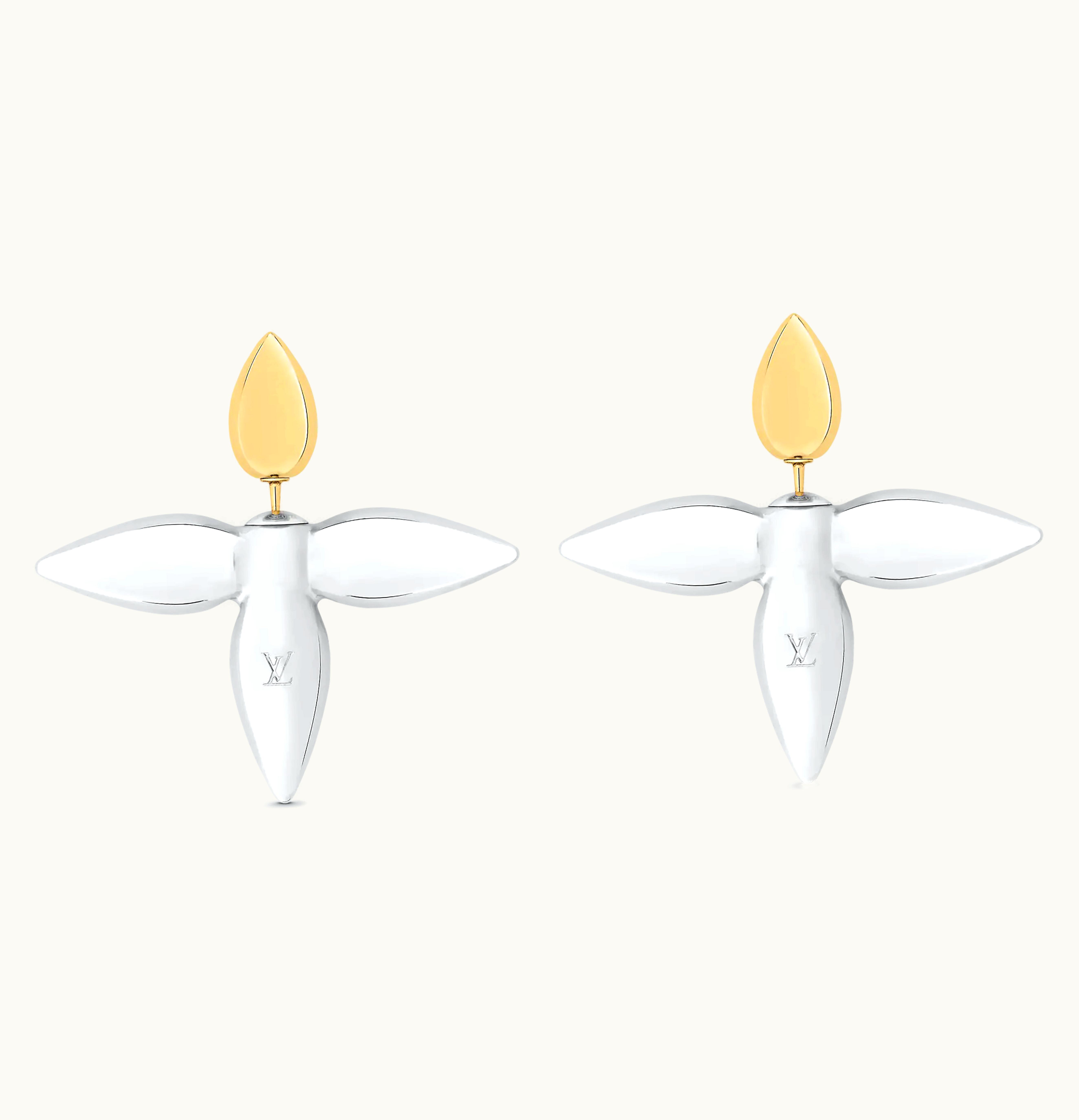 Louis Vuitton Louis Vuitton Louisette Macro Earrings Silver Gold