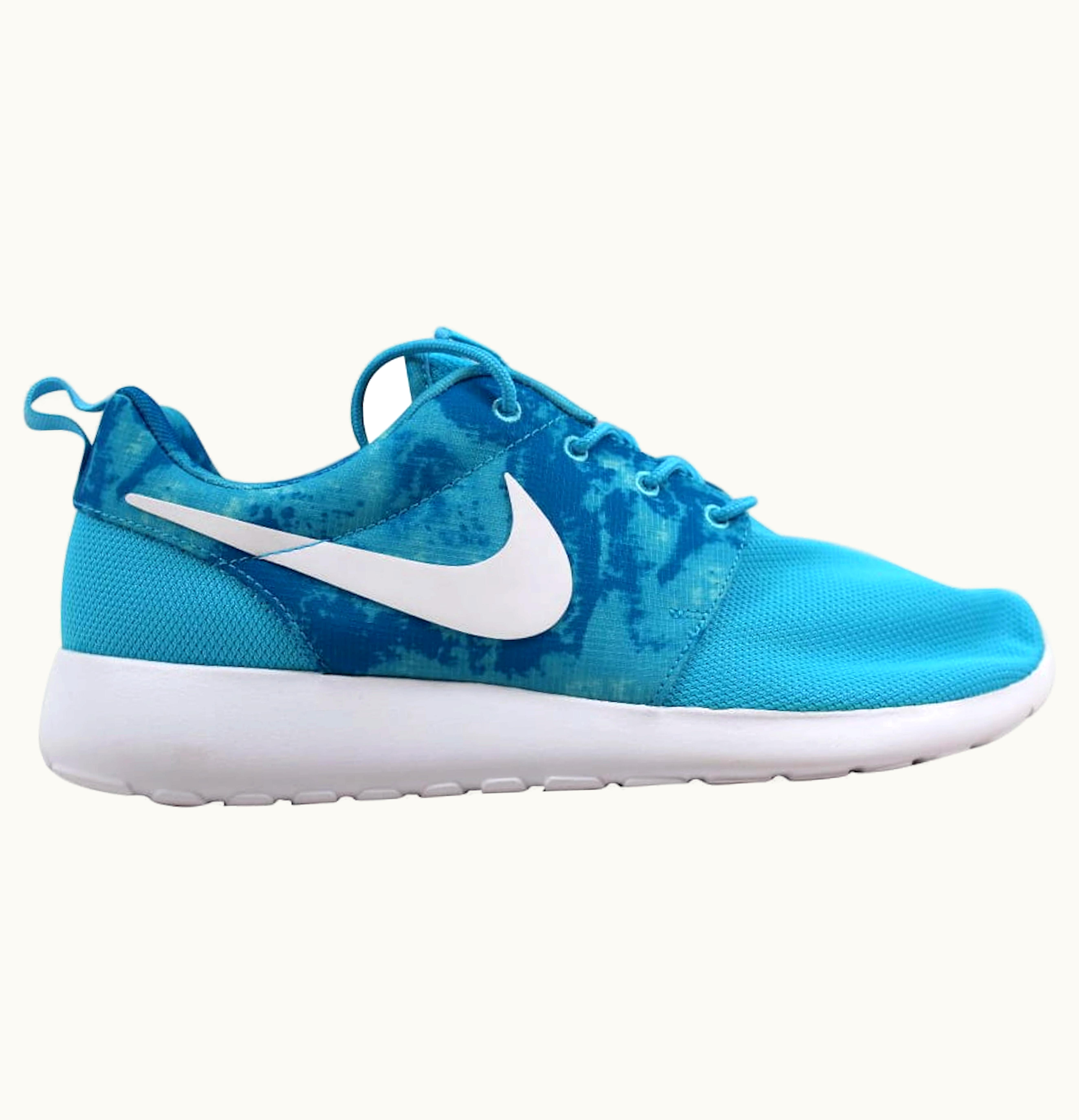 Nike Nike Rosherun Print Clearwater White Dark Electric Blue W